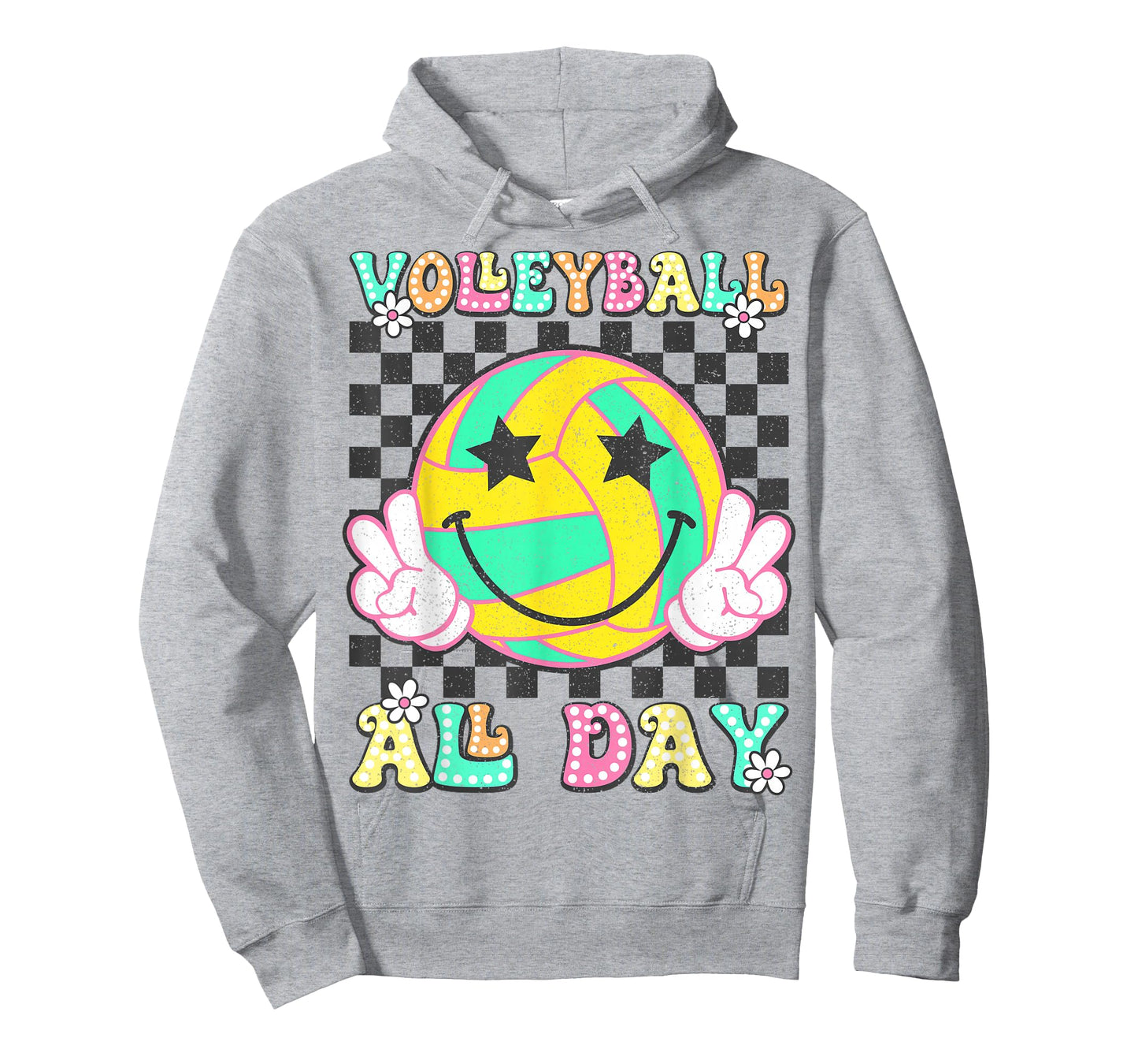 Retro Groovy Volleyball Girl Women Volleyball All Day T-Shirt