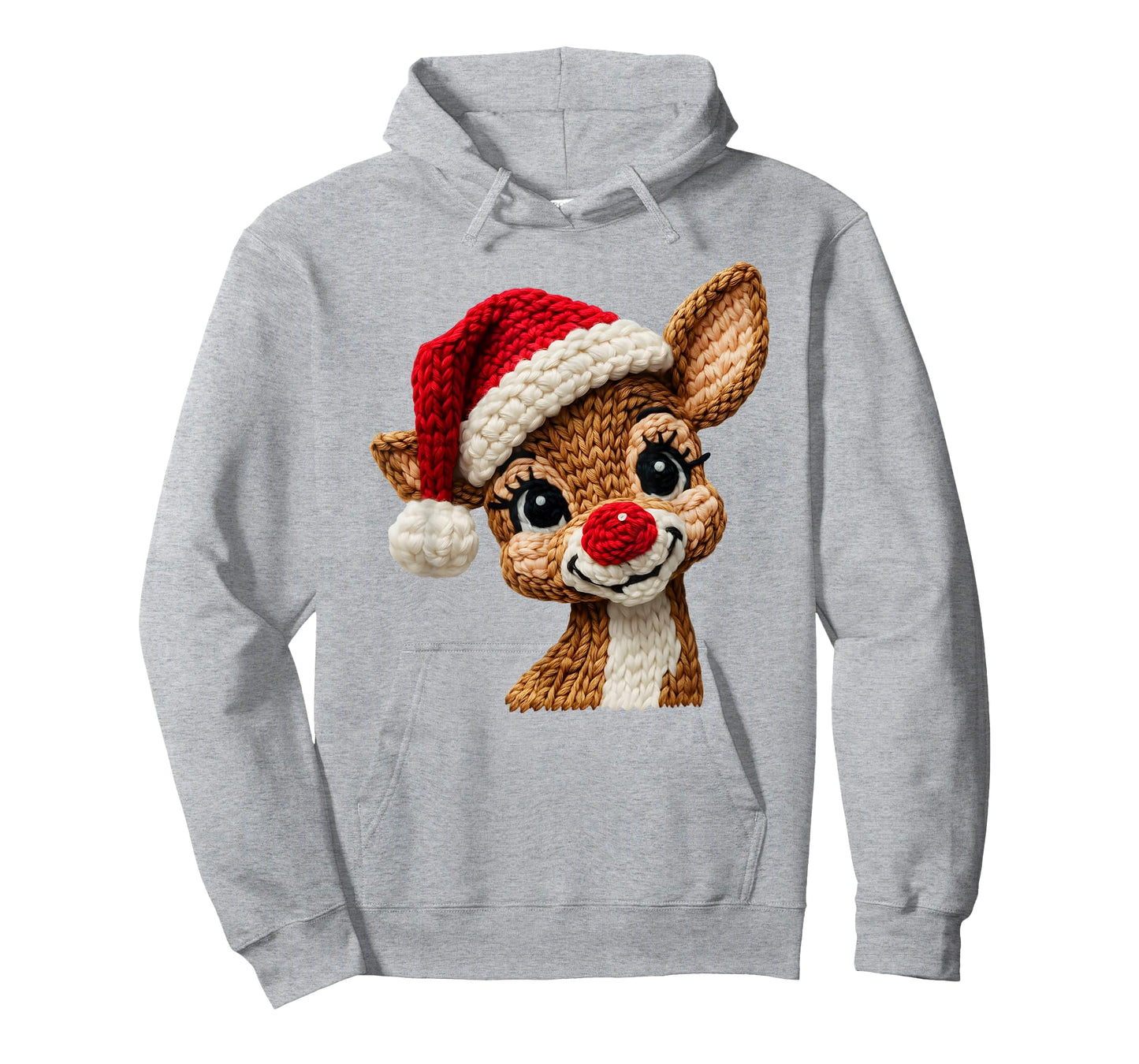 Crochet Reindeer Face Merry Christmas Girly Kids Toddler T-Shirt