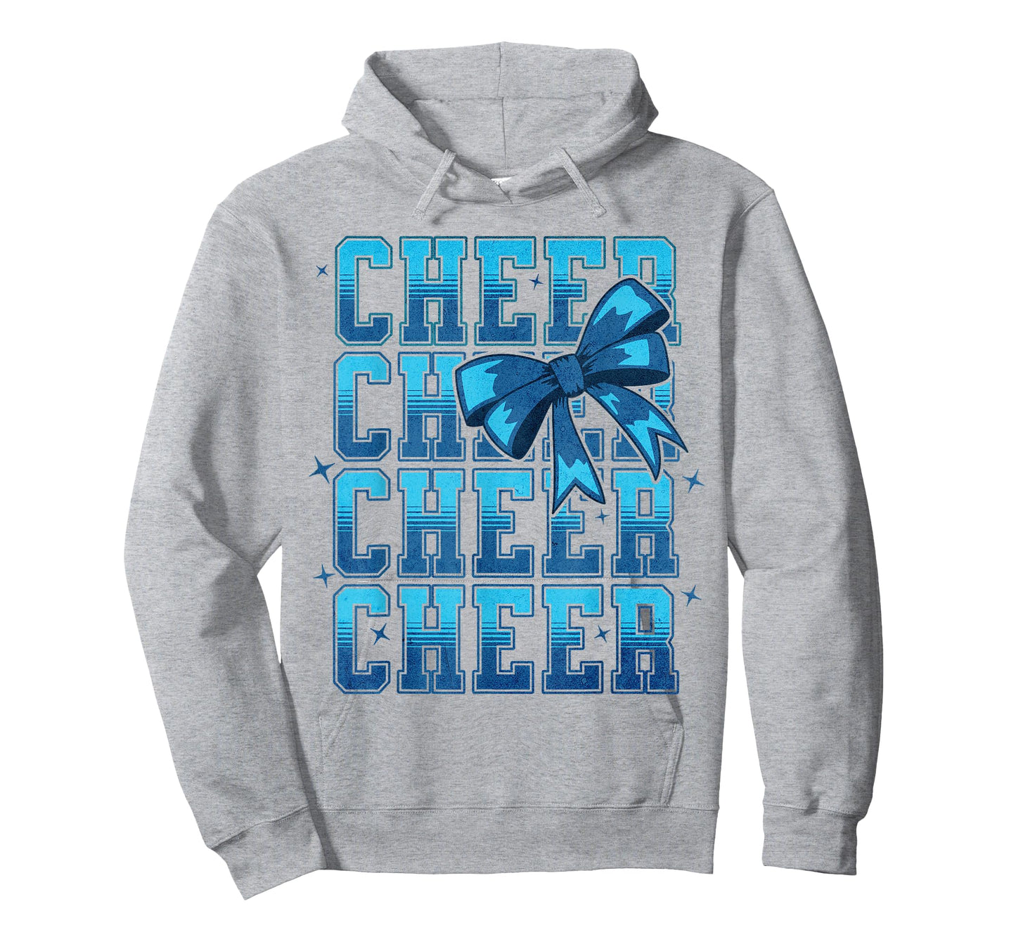 Coquette Cheer Bow Cheerleading Team Spirit Sport Blue T-Shirt