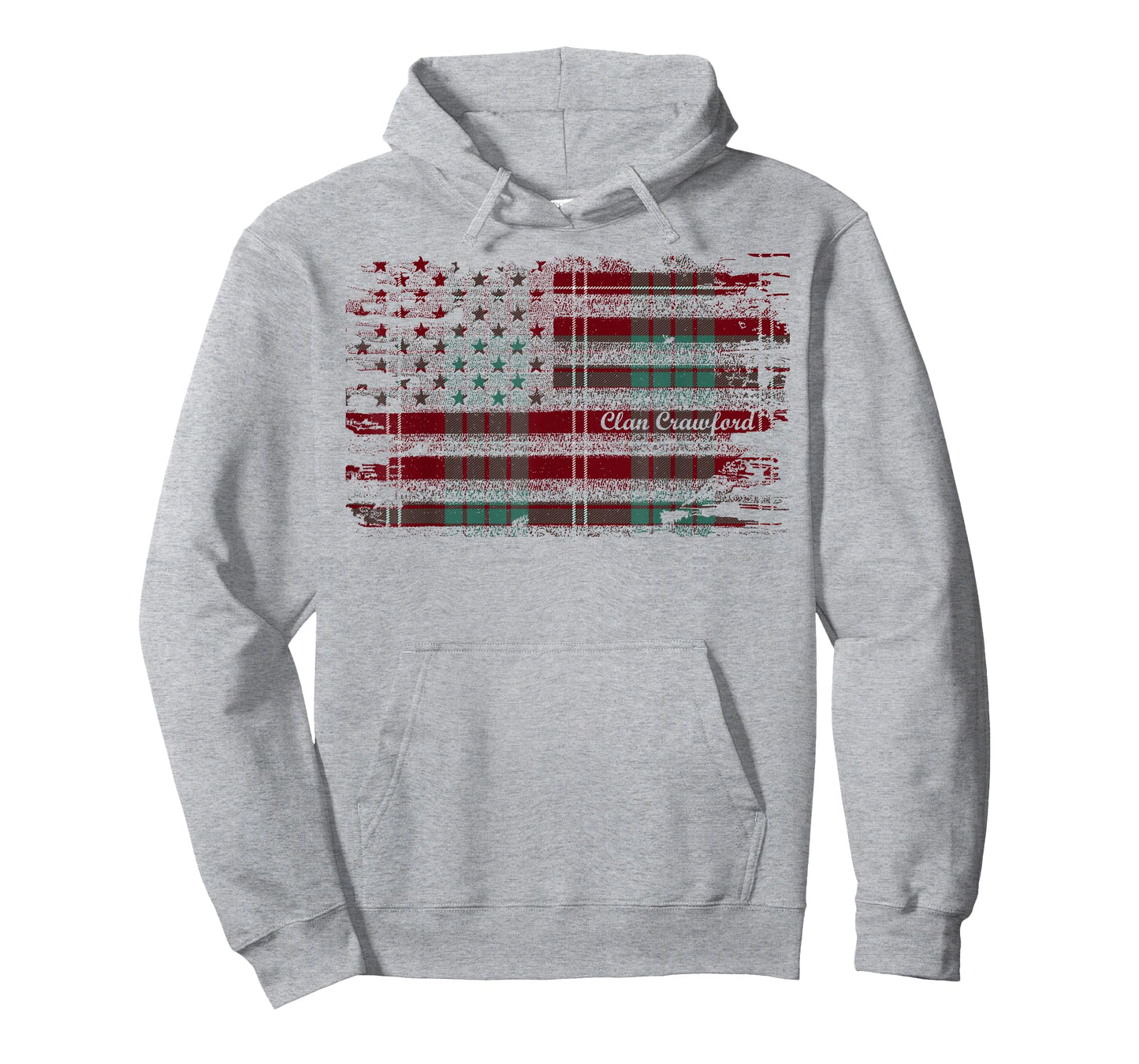 Crawford surname american flag scottish clan tartan T-Shirt