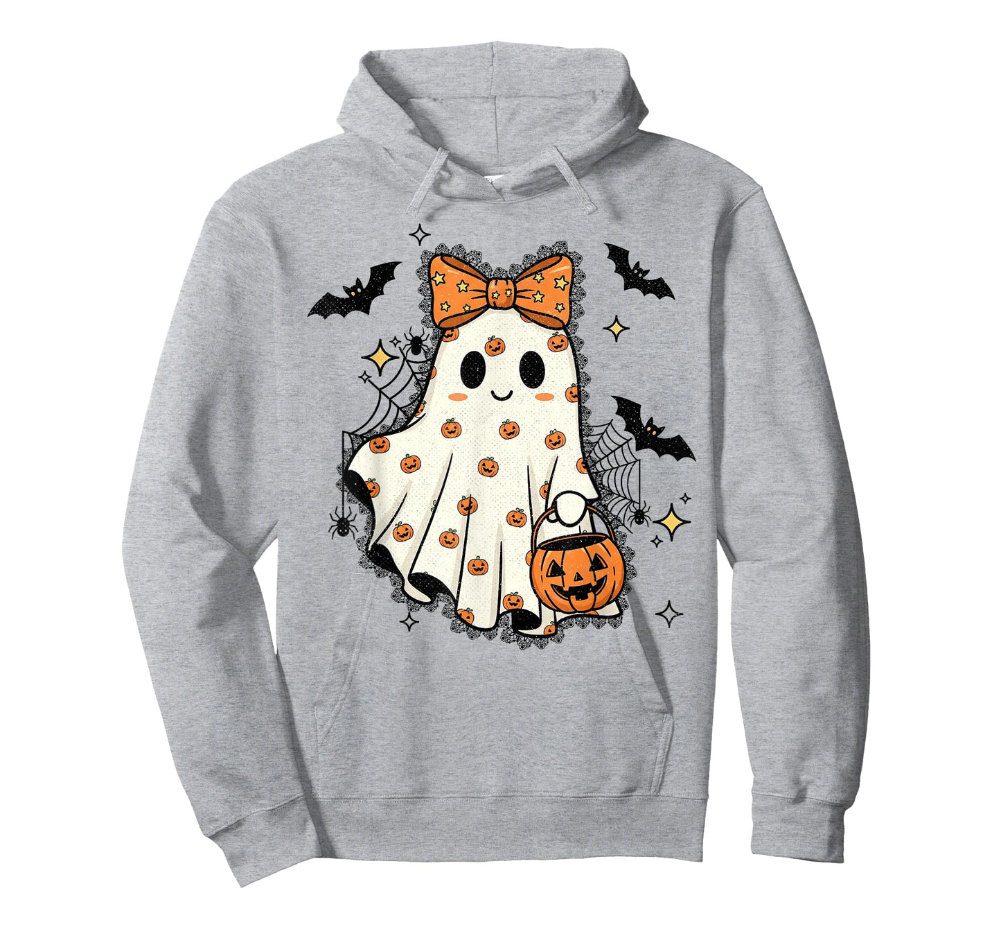 Lace Ghost Coquette Bow Pumpkin Spooky Season T-Shirt