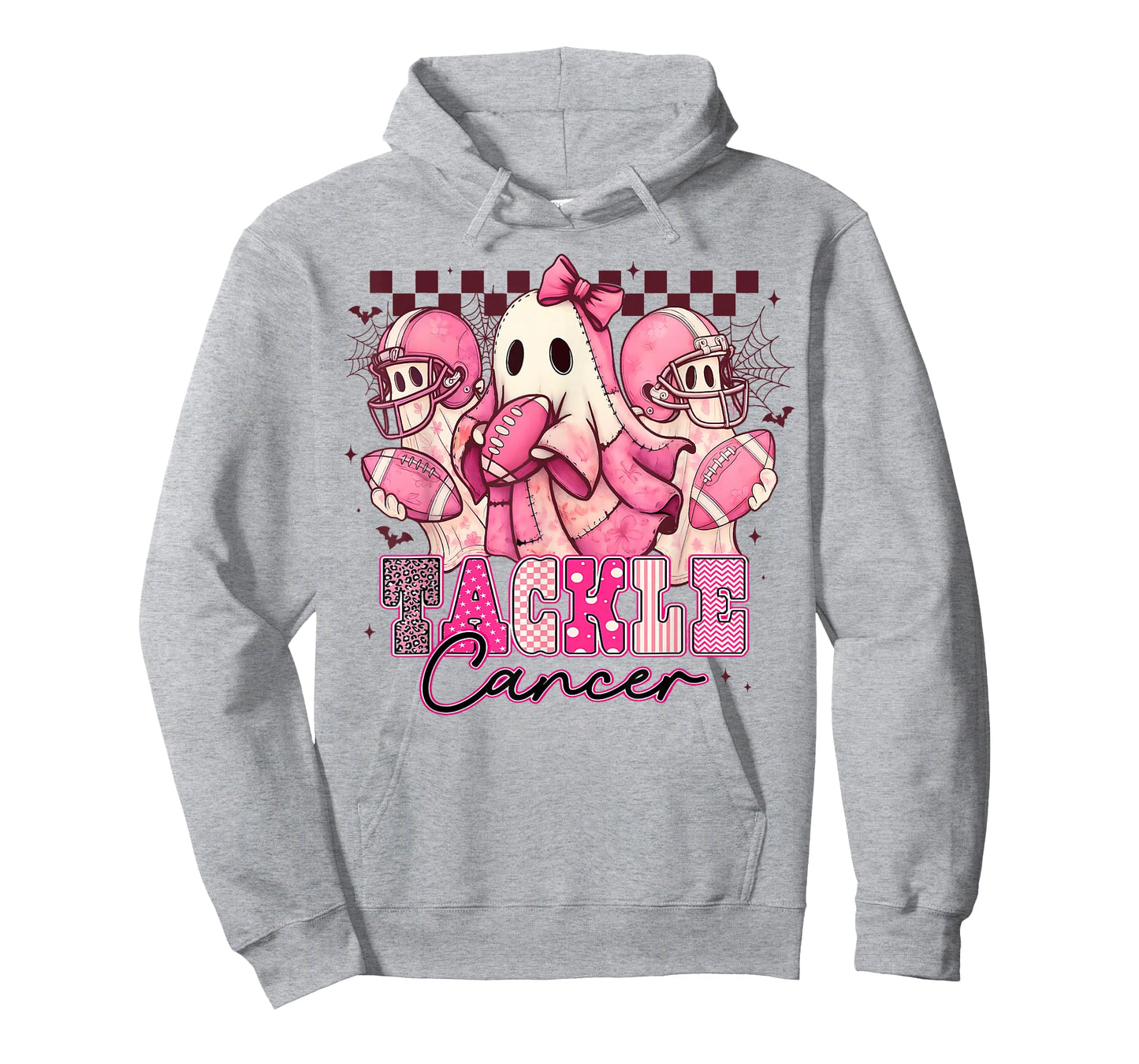 Pink Out Tackle Breast Cancer Awareness Football Ghost T-Shirt
