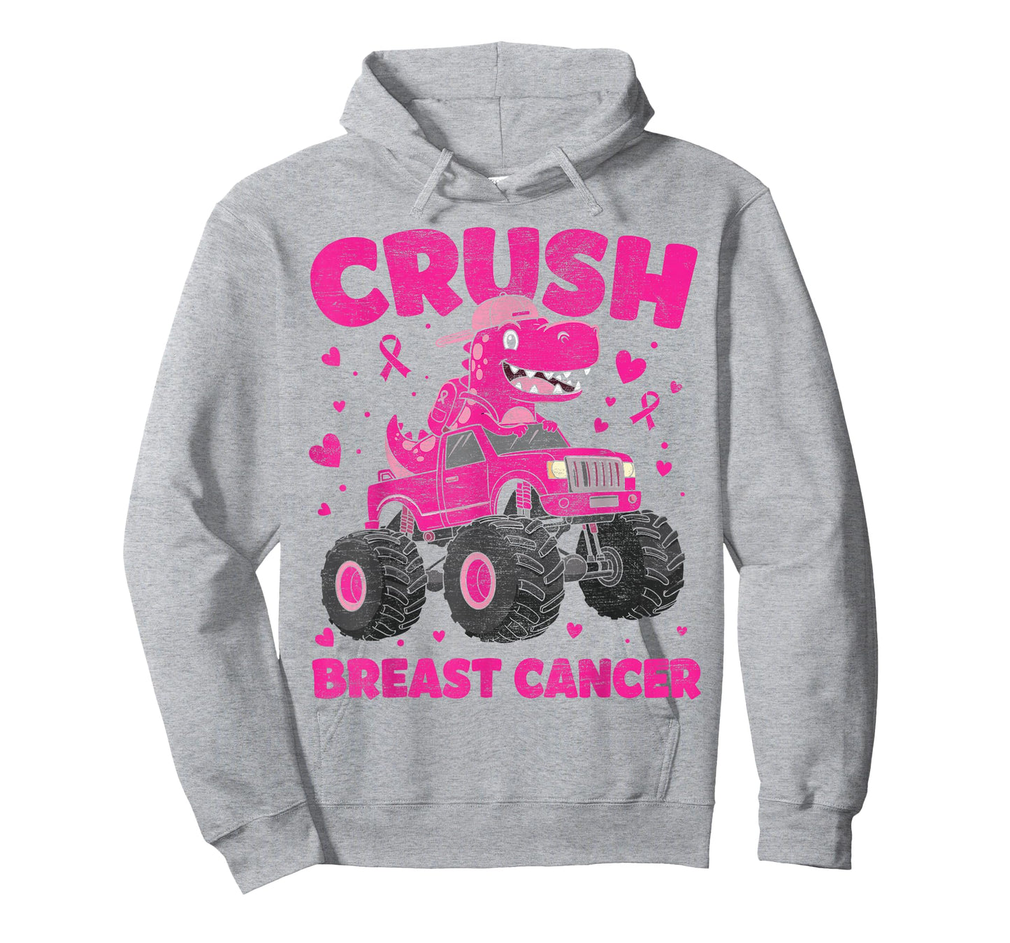 Crush Breast Cancer Awareness Monster Truck Toddler Boy Kids T-Shirt