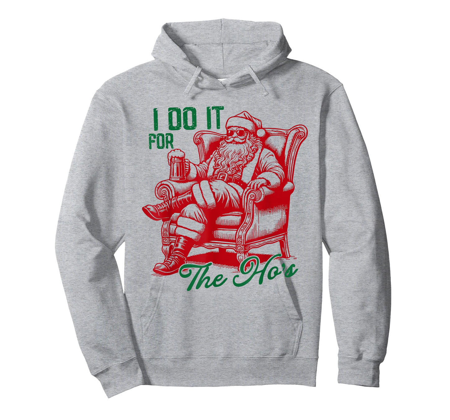 I Do It For The Hos Funny Inappropriate Christmas Santa Face T-Shirt