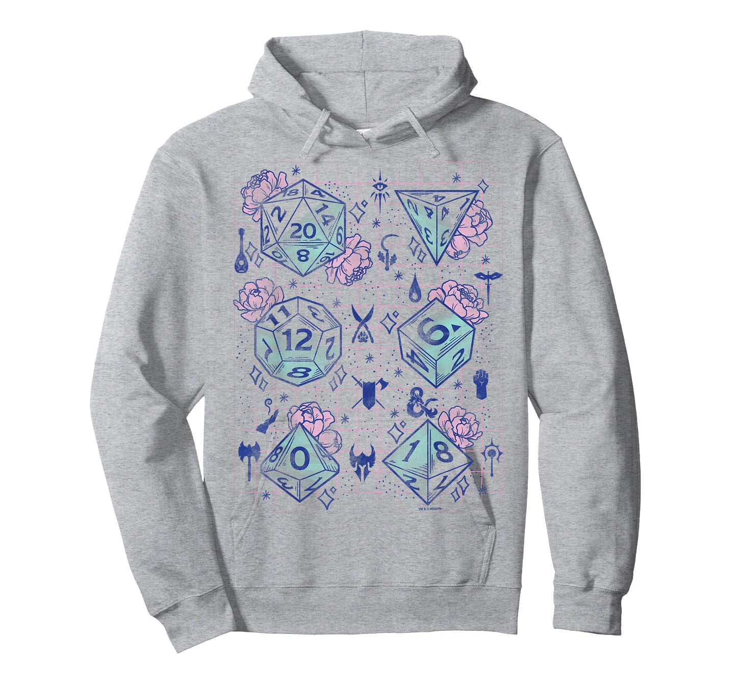 Dungeons & Dragons Floral Dice Grid T-Shirt