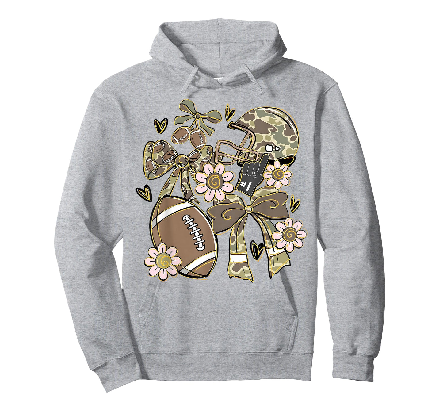 Camo Coquette Bow Football Camo Fall Autumn Girl Women T-Shirt