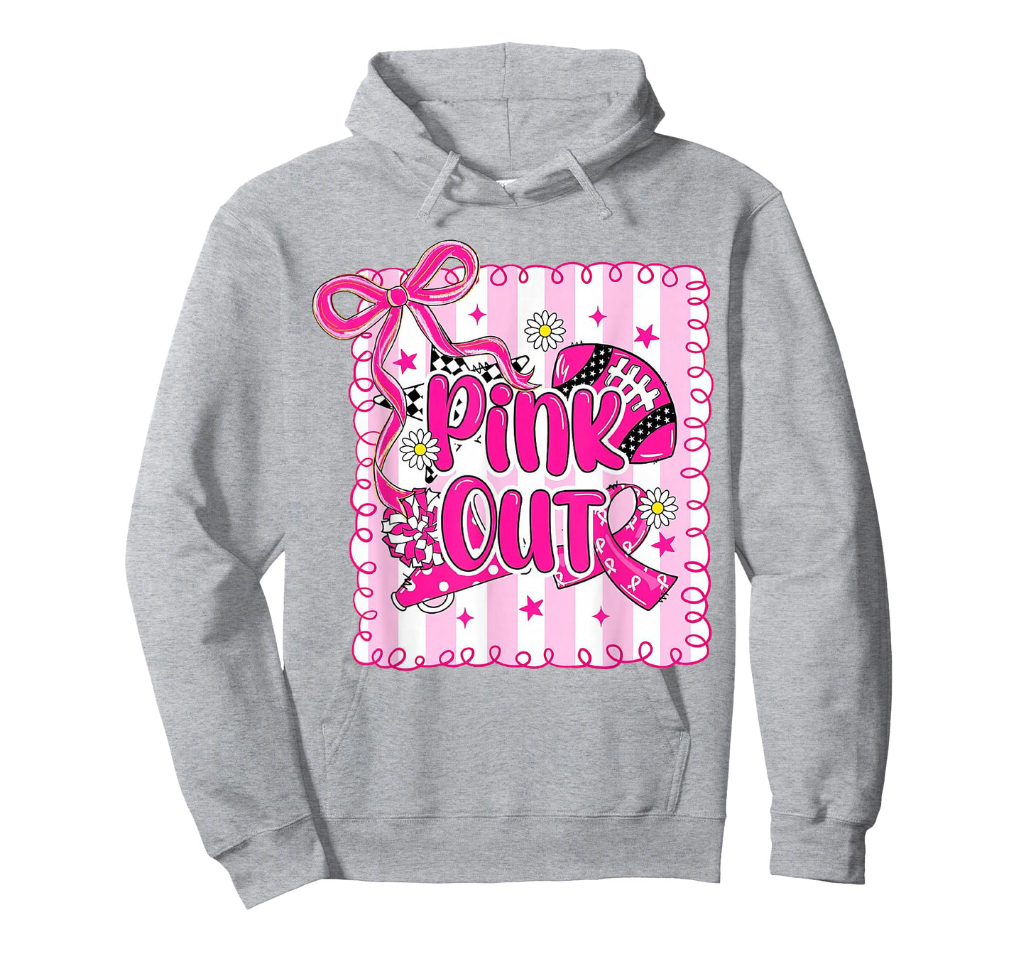 Football Pink Out Team Breast Cancer Awareness Month T-Shirt