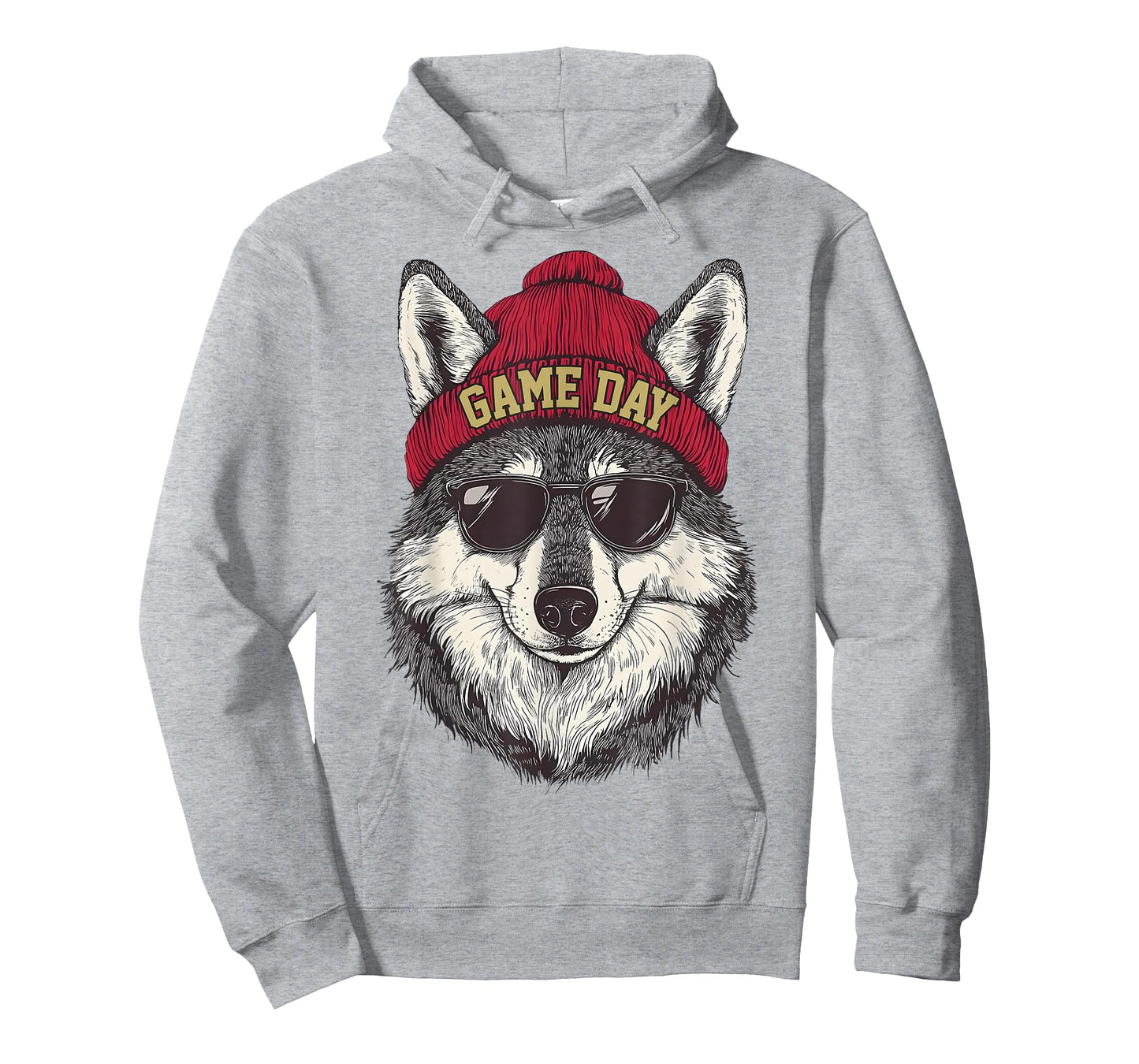 Football Game Day Wolf Cool Sunglasses Team Spirit T-Shirt