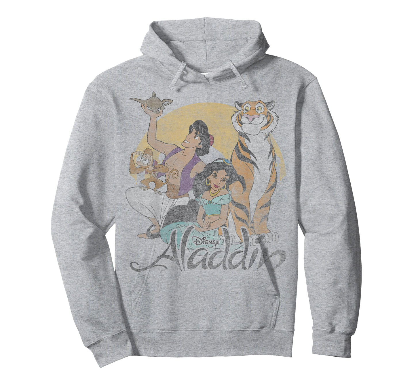 Disney Aladdin Group Shot Faded Sun Poster T-Shirt