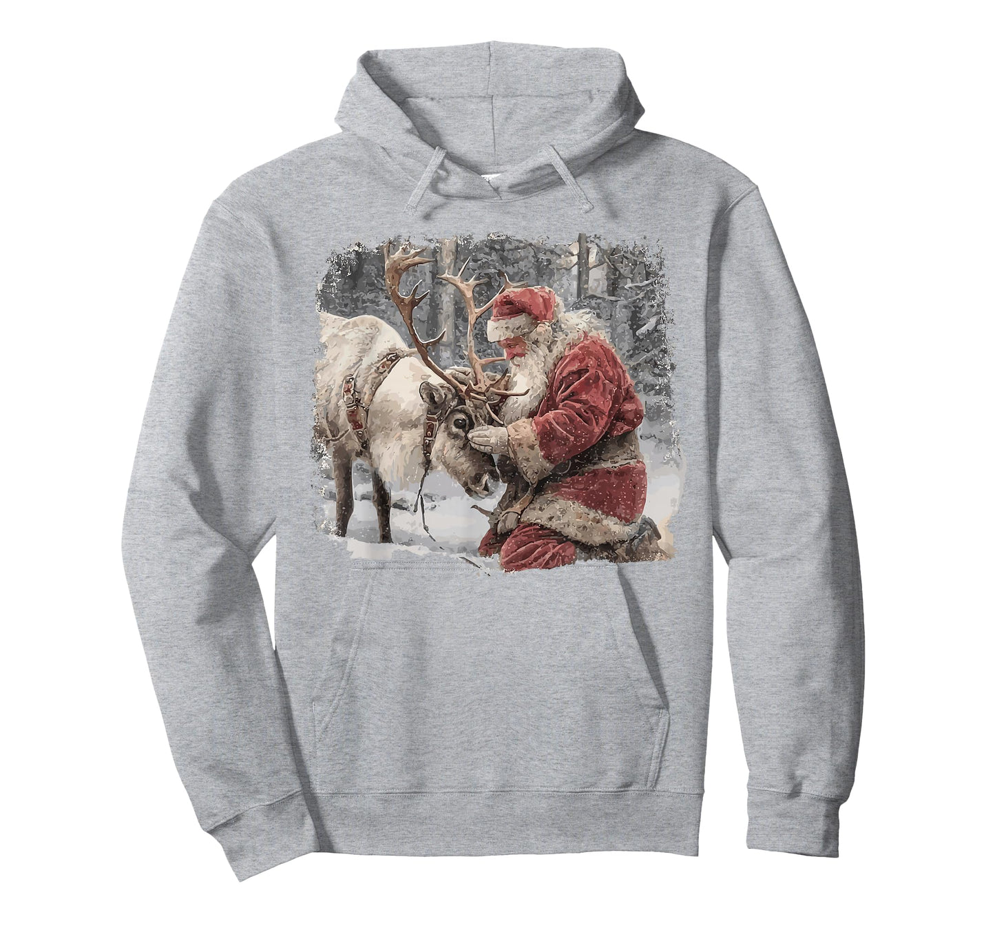 Vintage Santa Claus Santa and Reindeer Christmas Holiday Kid T-Shirt