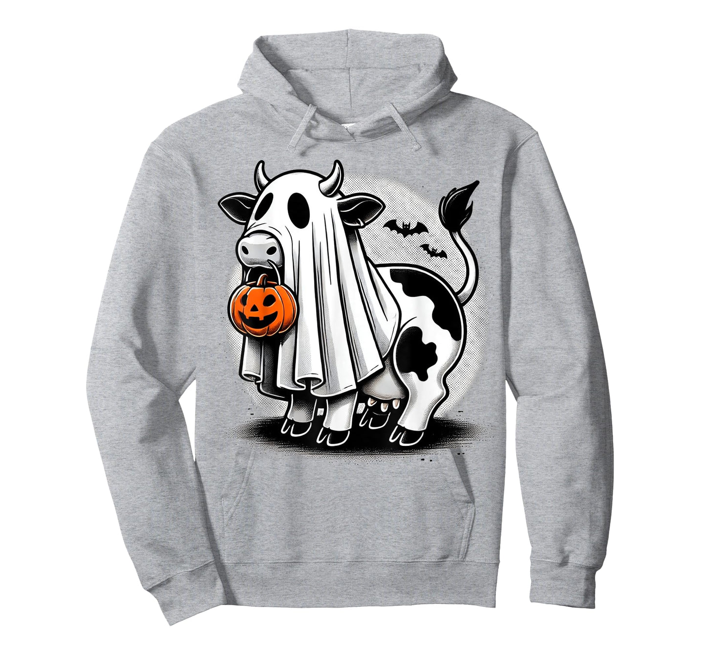 Awesome Moo Halloween Cow Wearing Ghost Costume With Pumpkin T-Shirt