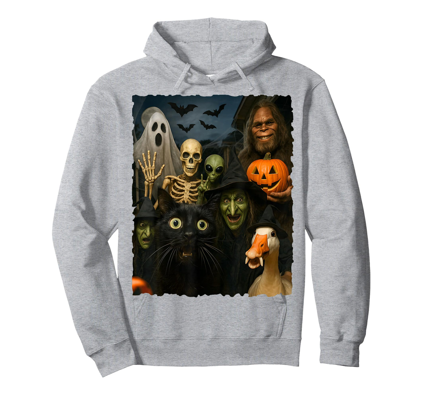 Ghost Bats Goose Bigfoot Alien Funny Cat Skeleton Witch 2025 T-Shirt