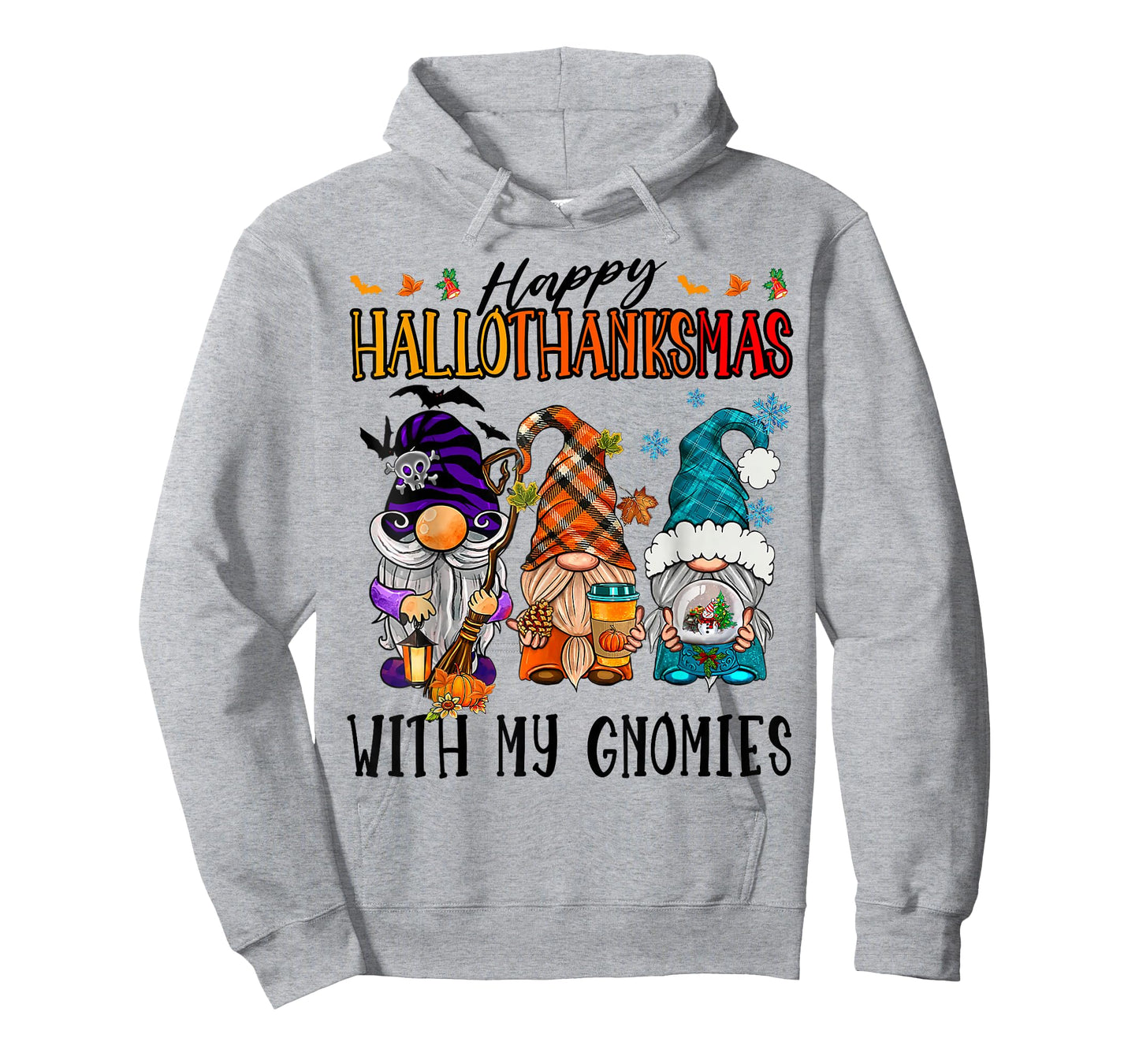 Happy Hallowthanksmas With My Gnomies Funny Cute Gnomes T-Shirt