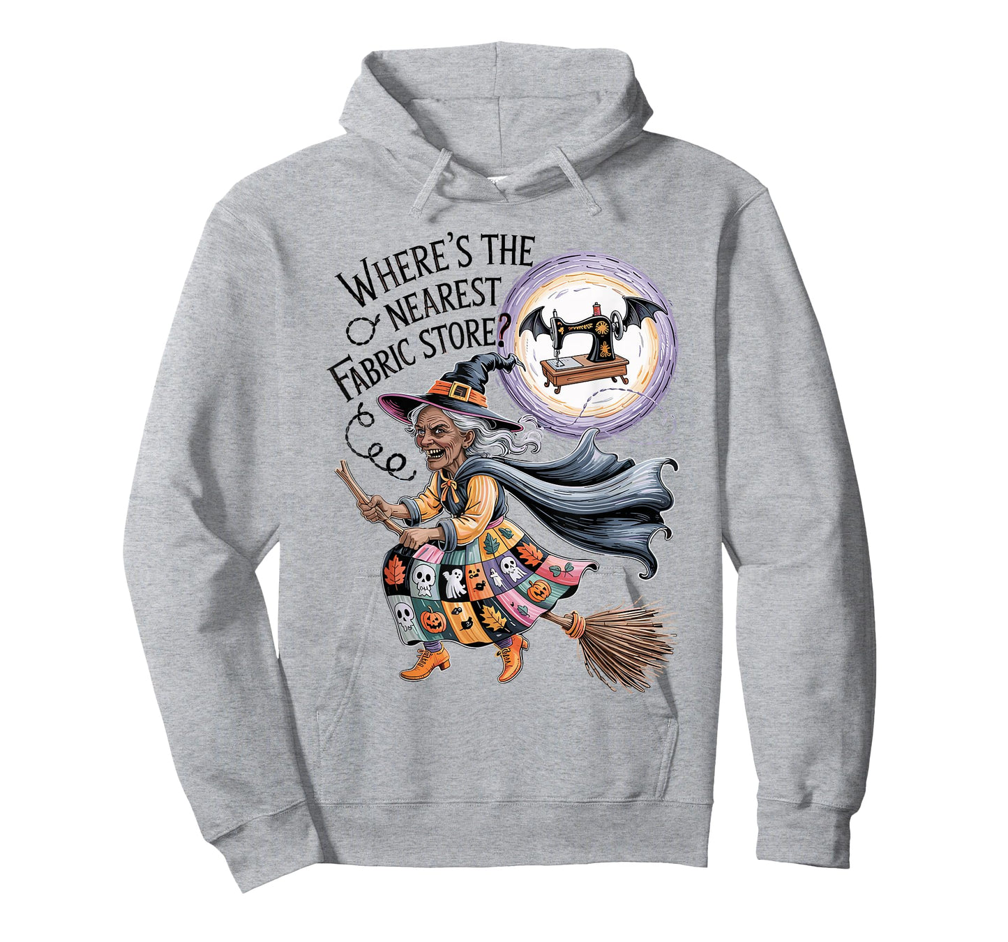 Funny Halloween Witch Sewing and Fabric Lover Quilt Design T-Shirt