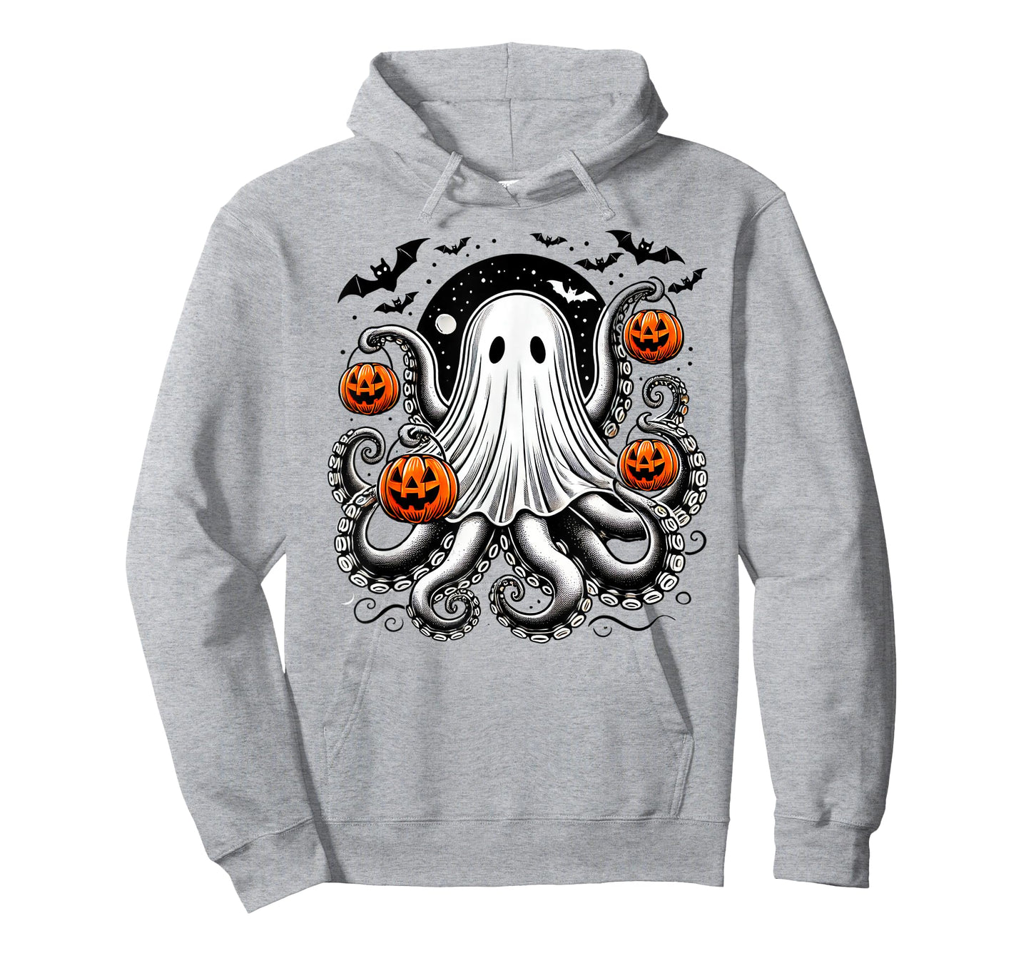 Spooky Tentacled Ghost Octopus - Halloween Kraken Pumpkins T-Shirt