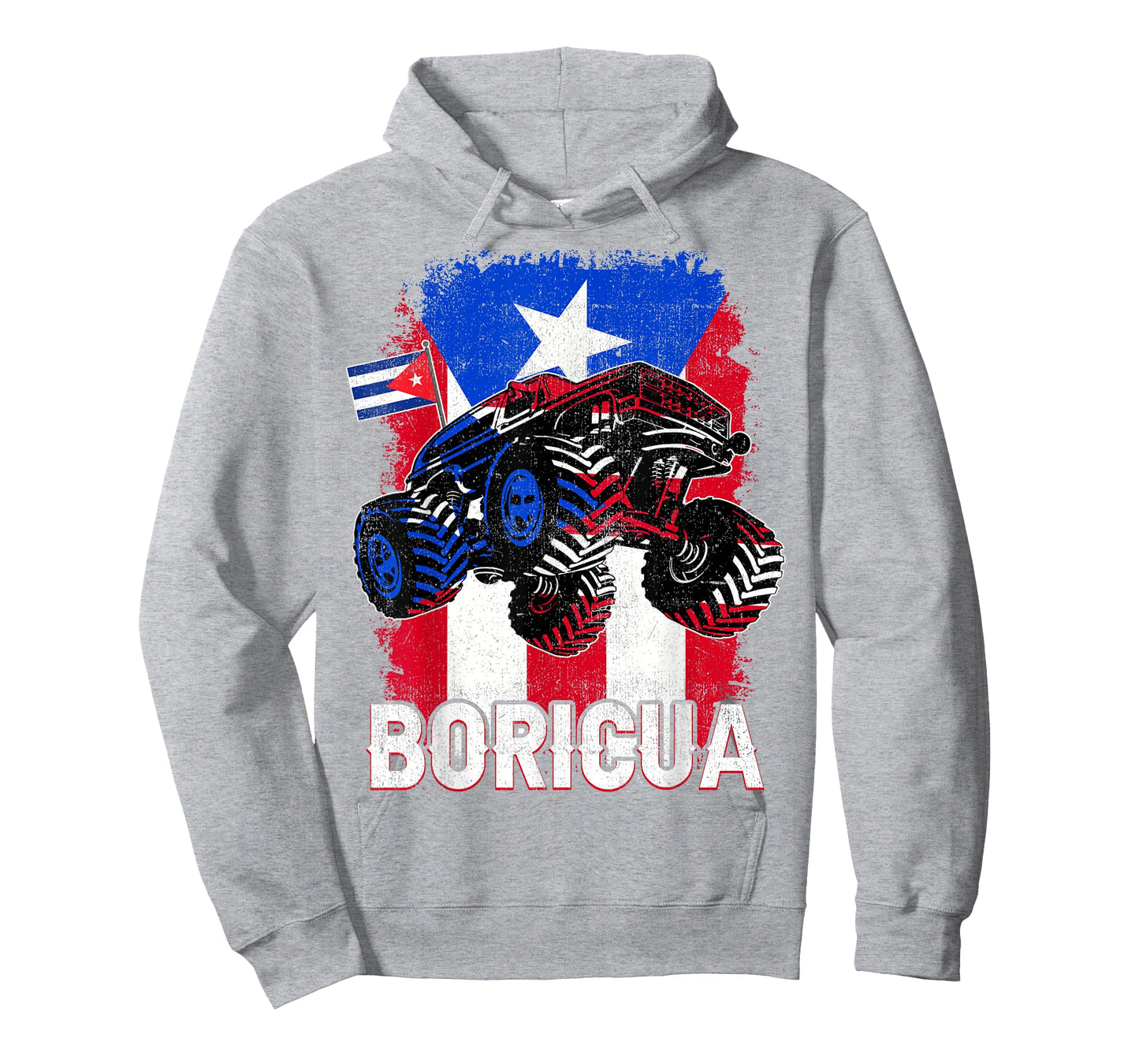 Boricua Puerto Rico Kid Boy Toddler Monster Truck Rican Flag T-Shirt