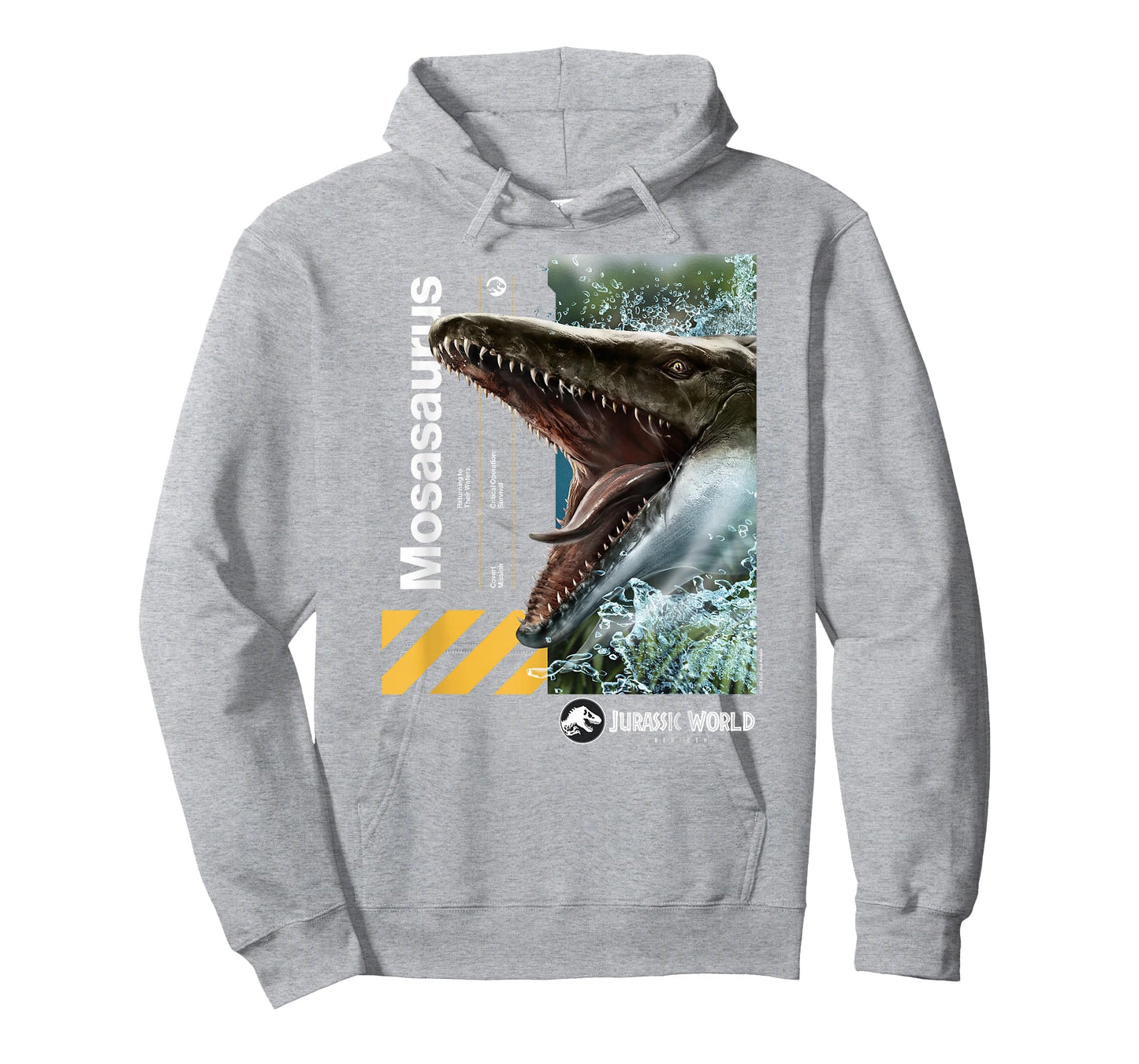 Jurassic World Mosasaurus T-Shirt - Unisex-Adults/Kids, Black, Small, Short Sleeve, Cotton, Solid, Crew Neck, Modern Classic Fit Lightweight