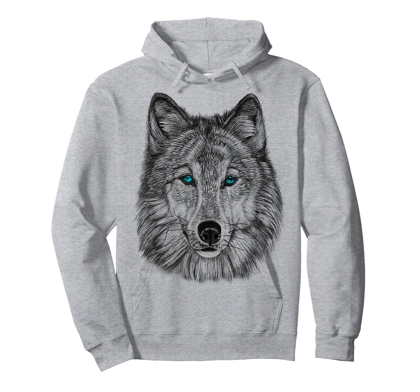Fearless Eye of The Wolf Face Print Black and White Graphic T-Shirt