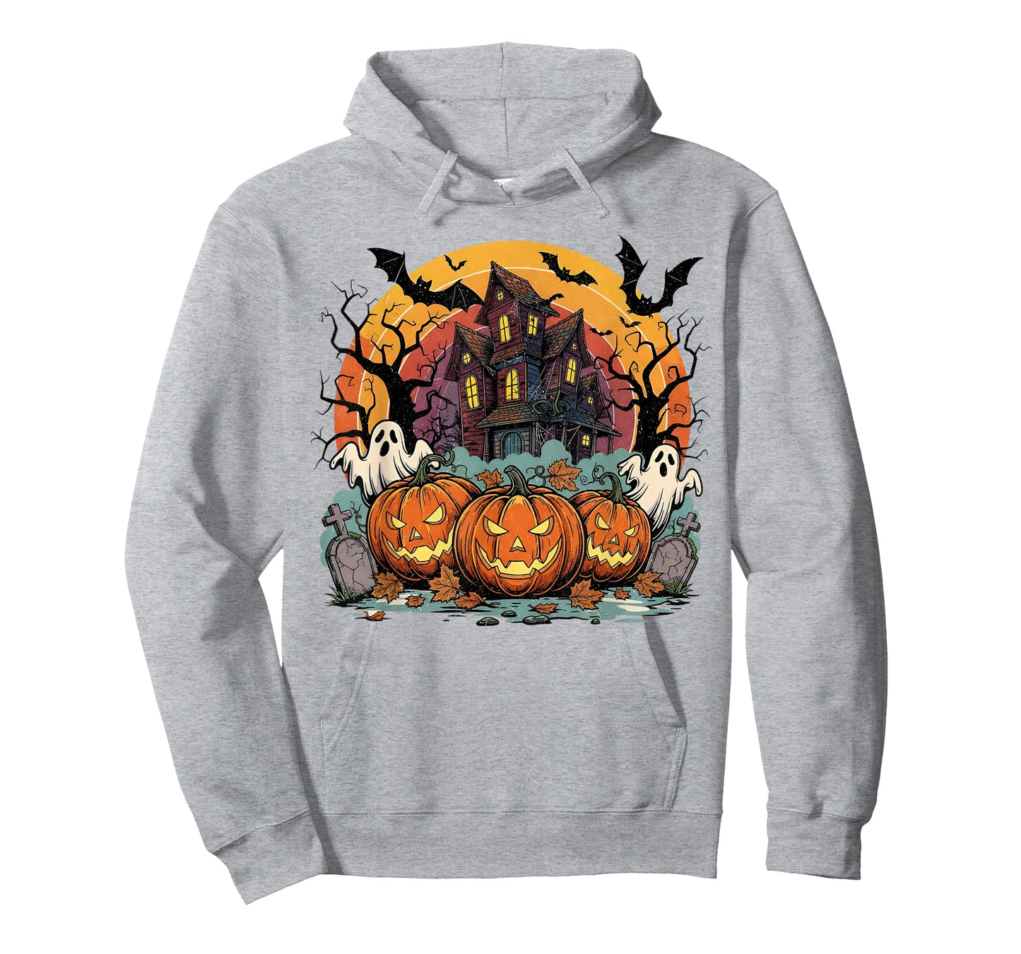Spooky Pumpkin Ghost Haunted House Halloween T-Shirt