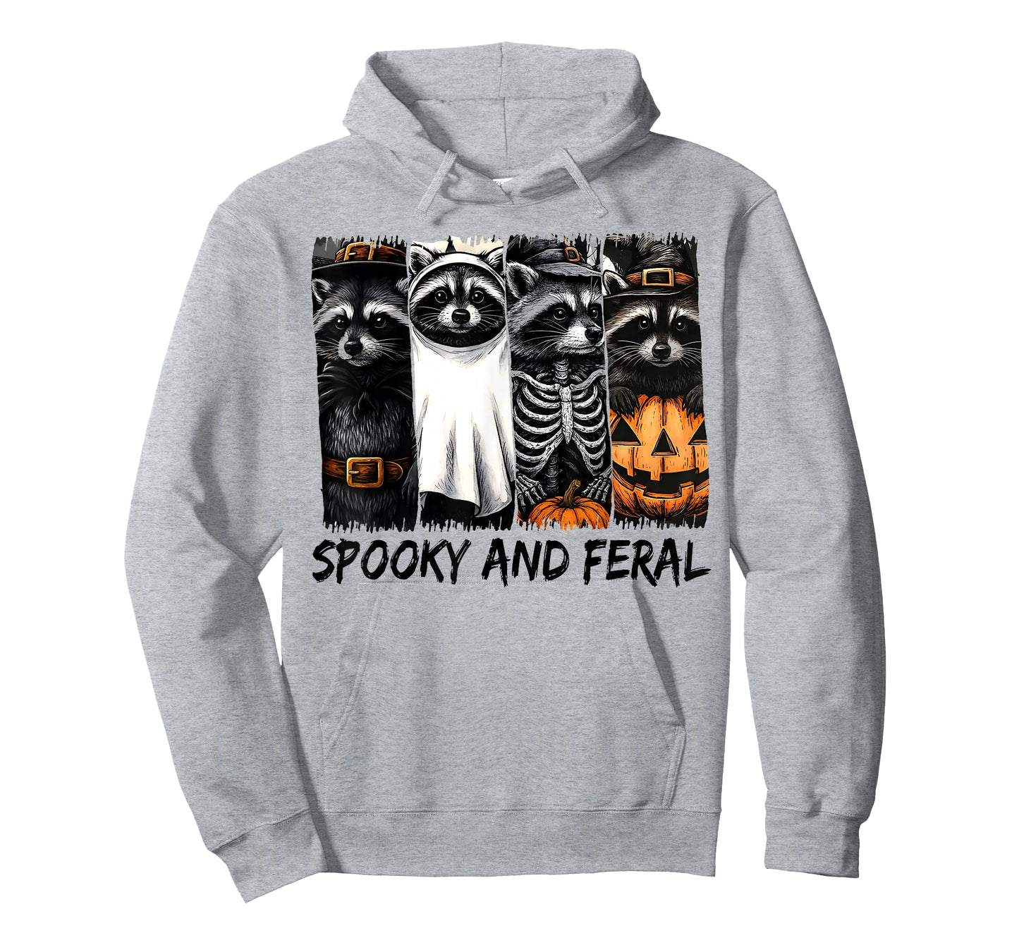 Spooky and Feral Halloween Cute Ghost Raccoon Trick Or Treat T-Shirt