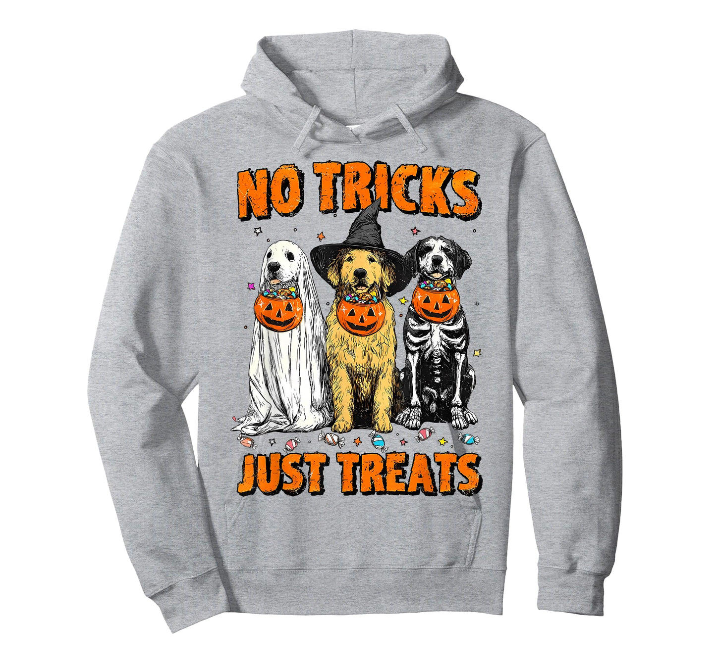 Vintage No Tricks Just Treats Halloween Dogs Dog Mama T-Shirt