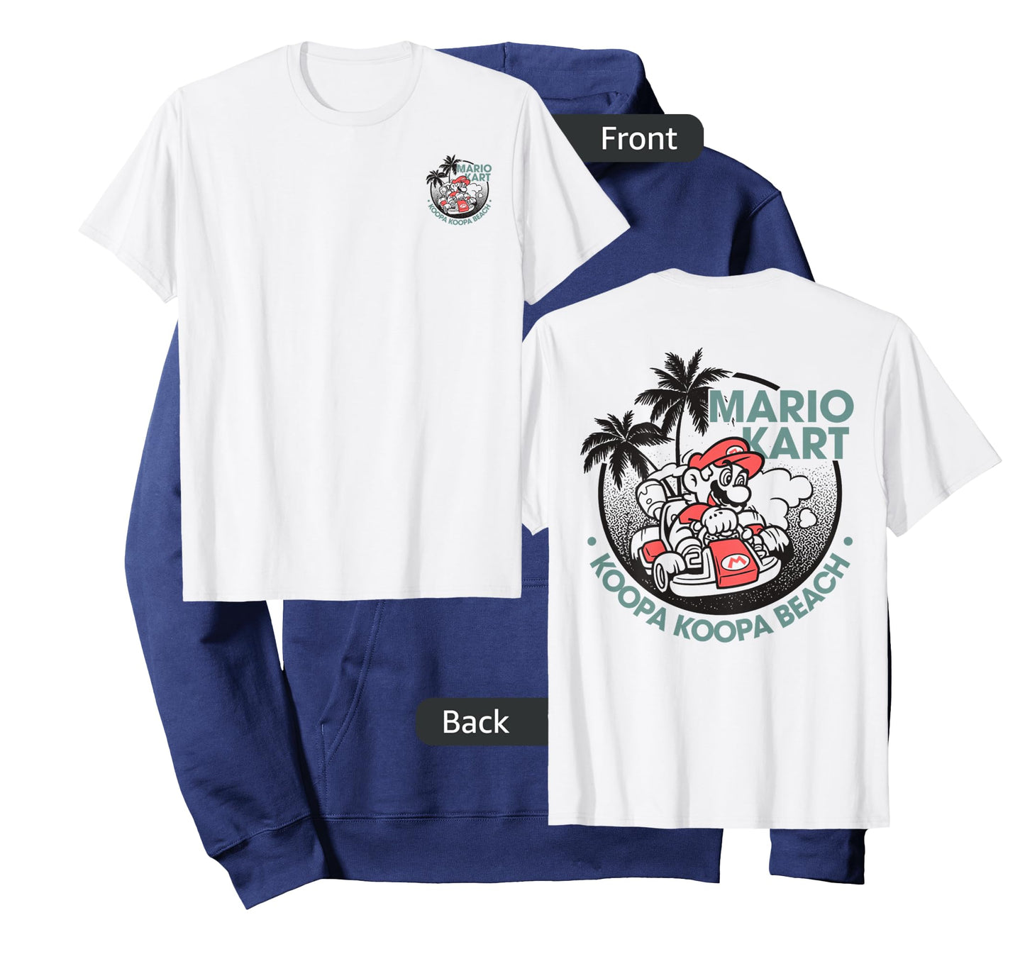 Mario Kart Koopa Koopa Beach Tropical Vintage Nintendo Badge T-Shirt