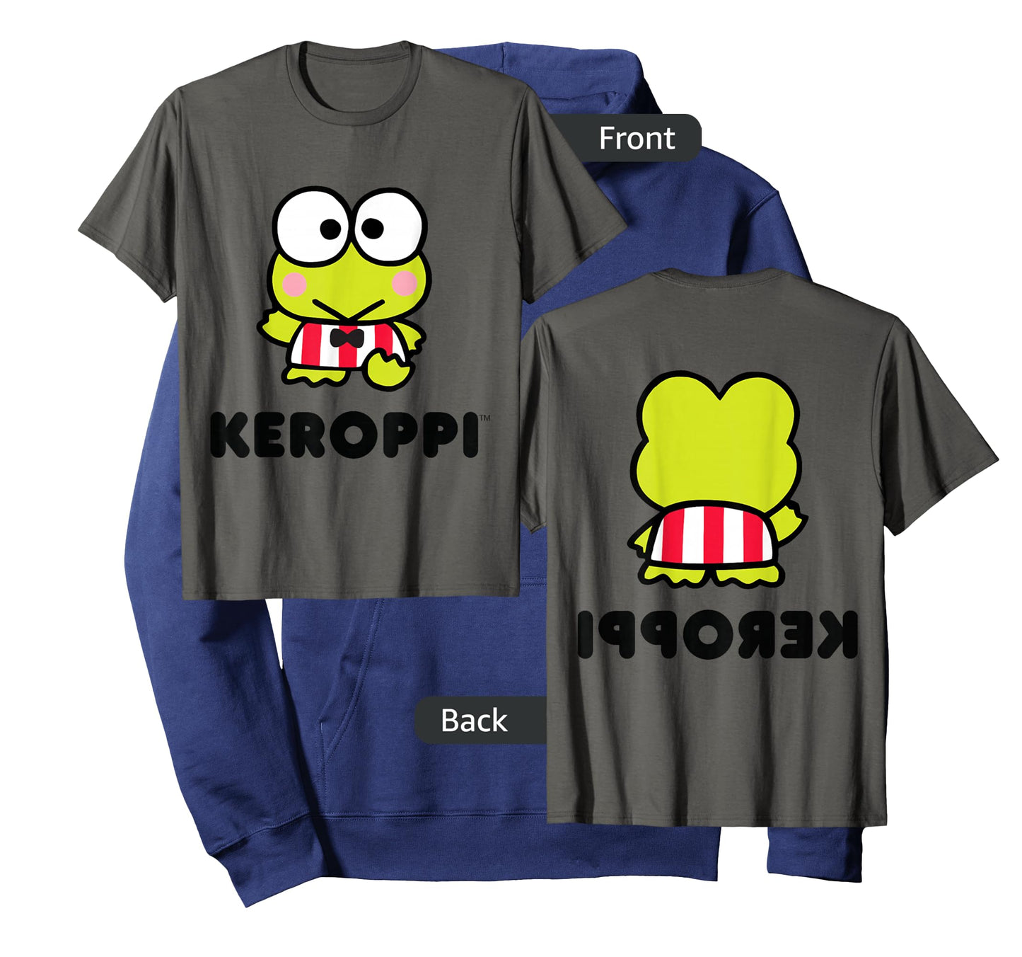 Keroppi Character Front and Back T-Shirt Small