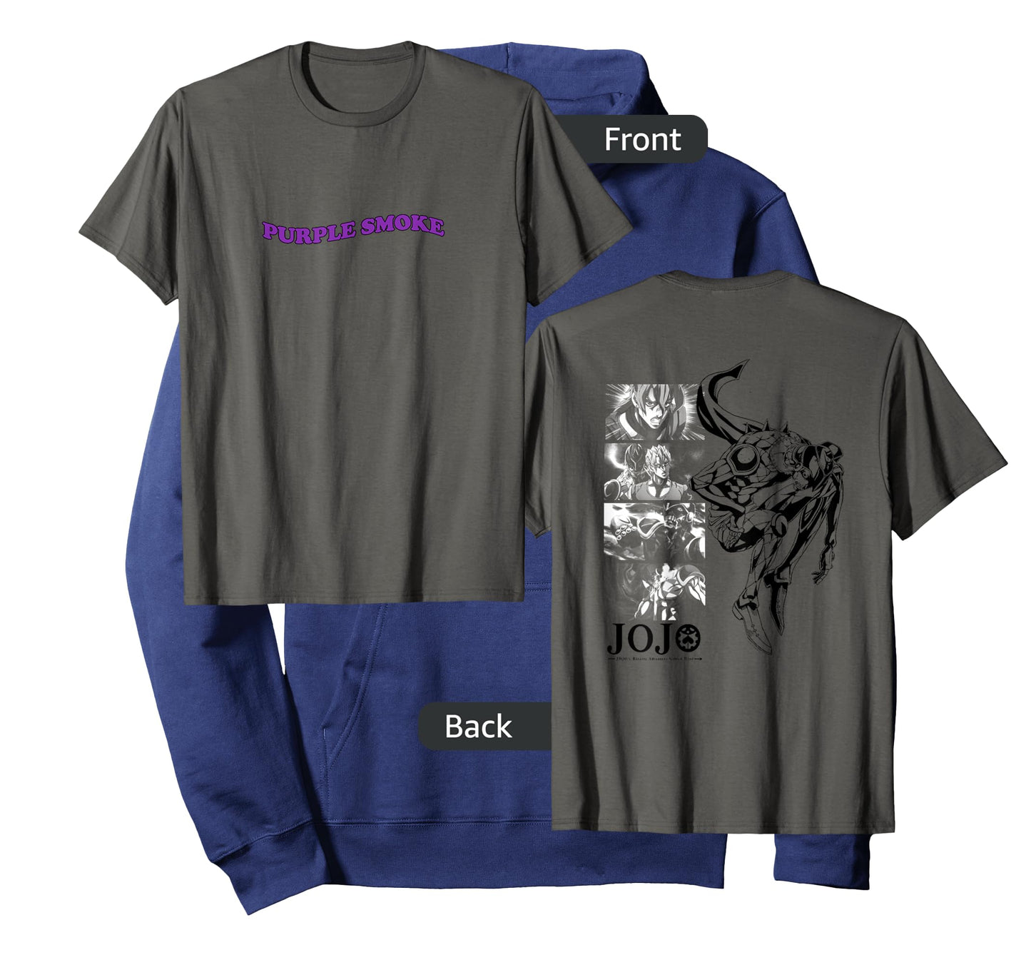 JoJo's Bizarre Adventure Fugo & Purple Smoke Haze Front Back T-Shirt