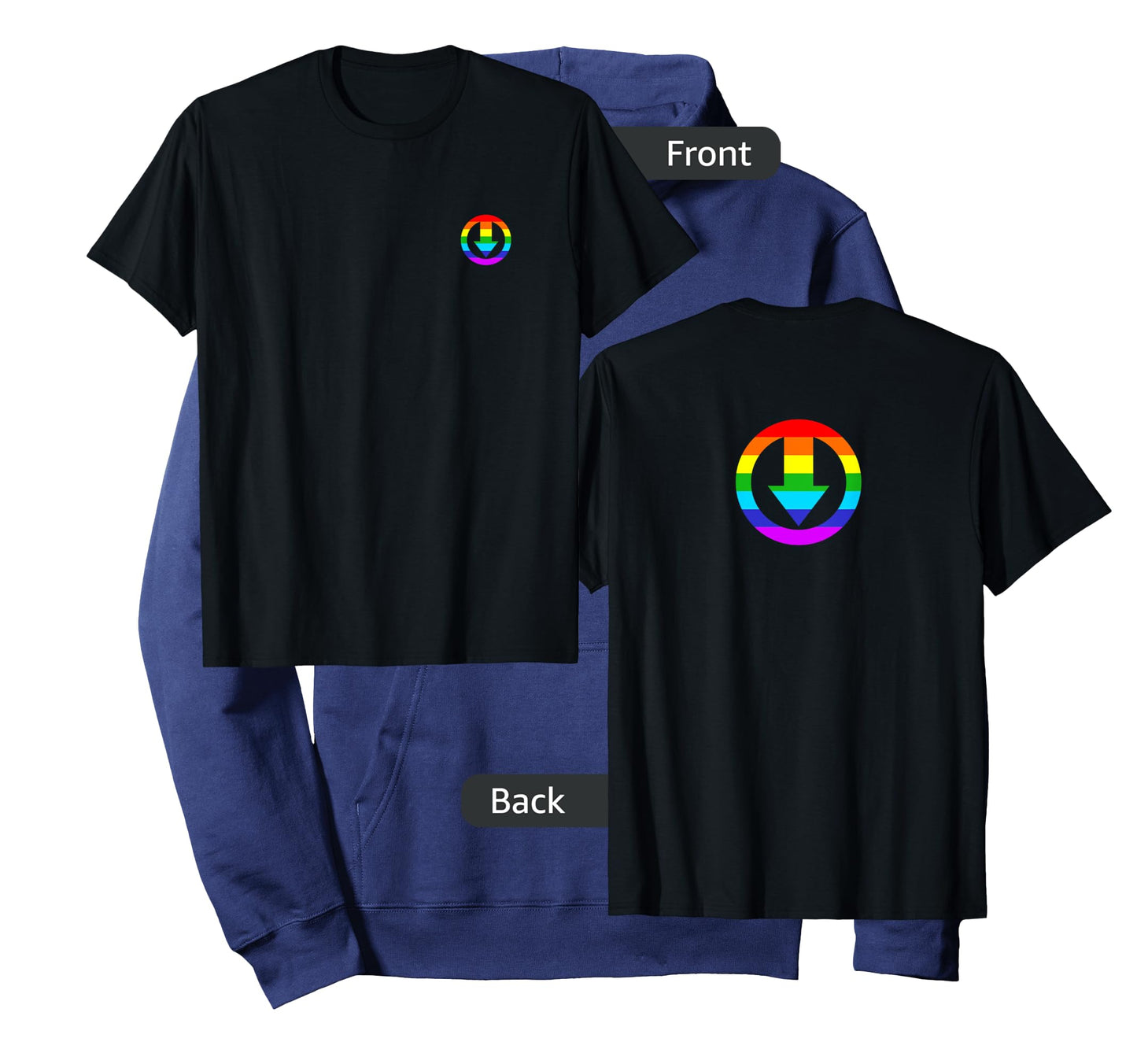 Men's Subtle Chastity Cage Logo with rainbow design T-Shirt