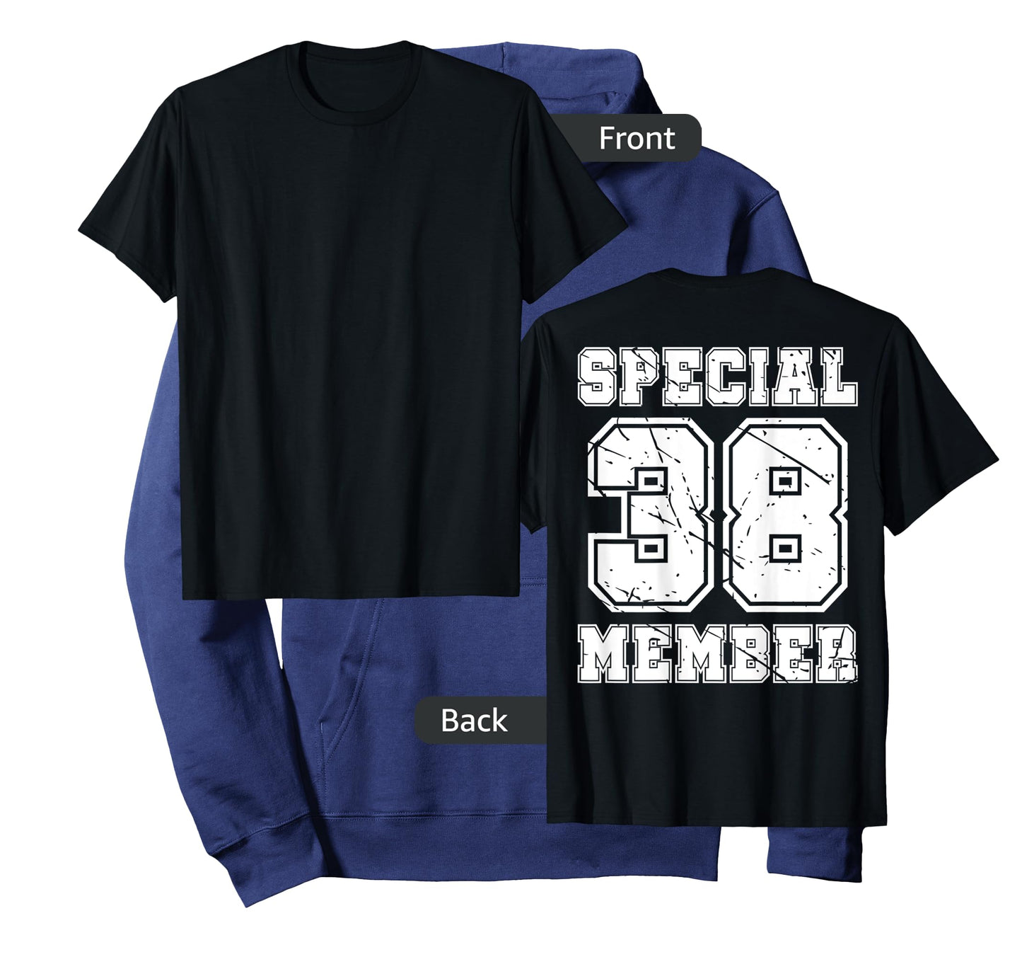 #38 Number 38 Birthday Varsity Sports Numbered backprint T-Shirt