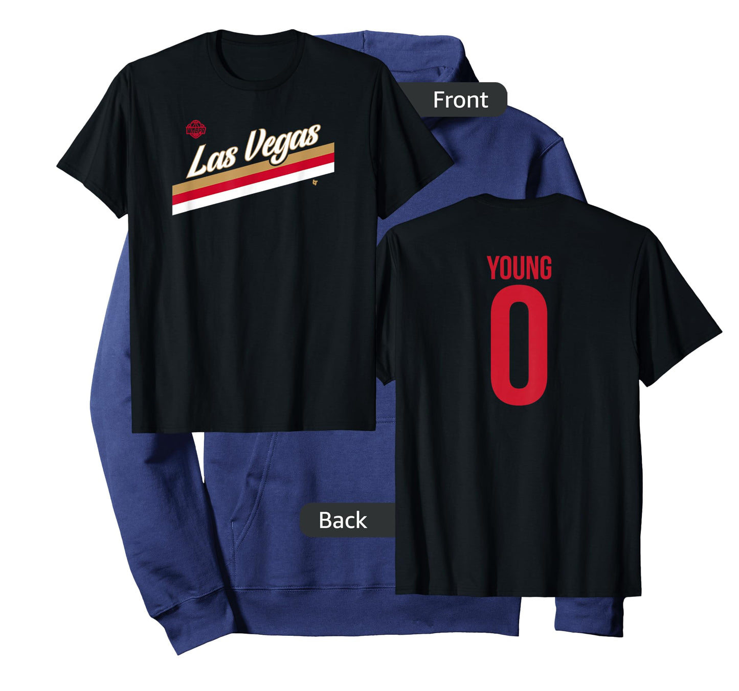 Jackie Young 0 - Number on Back - Las Vegas Basketball T-Shirt