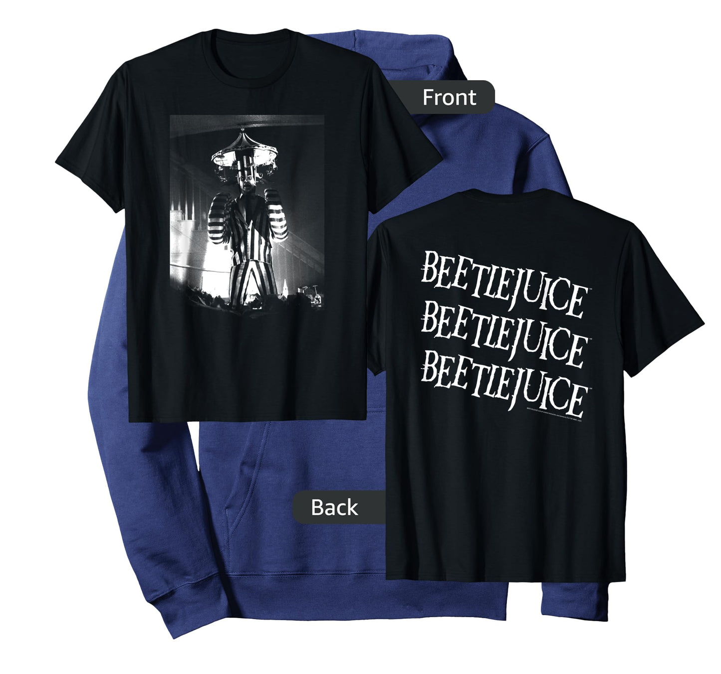 Beetlejuice Black and White Circus Photo Movie T-Shirt