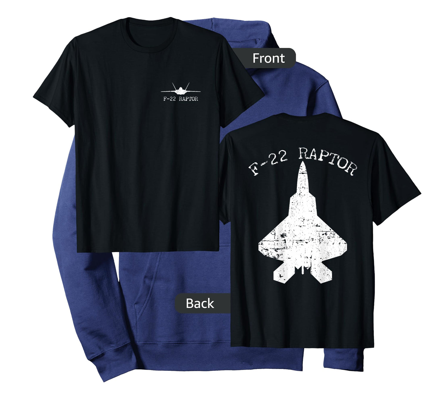 F 22 Raptor Fighter Jet Distressed Silhouette T-Shirt
