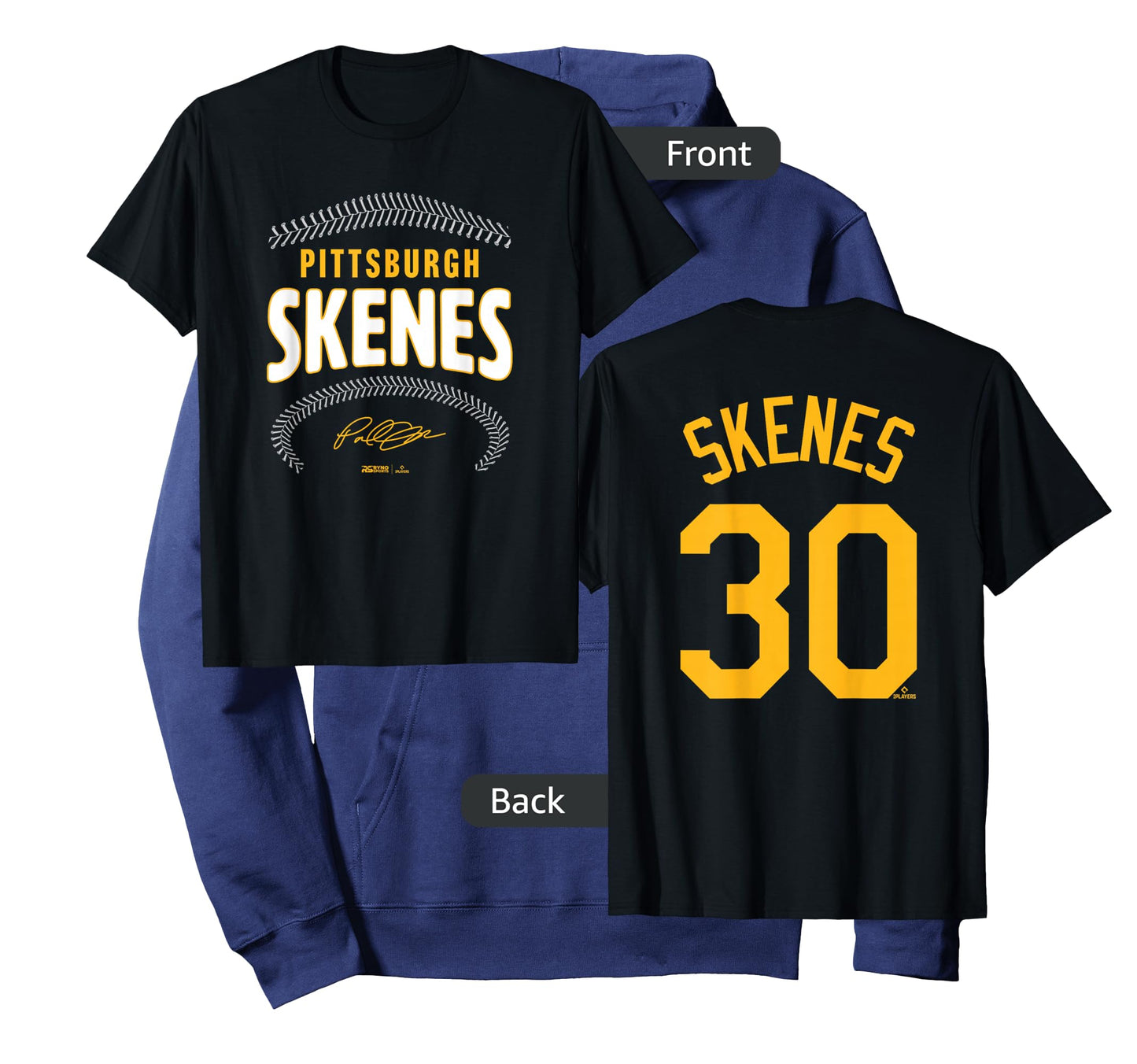 Paul Skenes Pittsburgh Name & Number (Front & Back) MLBPA T-Shirt
