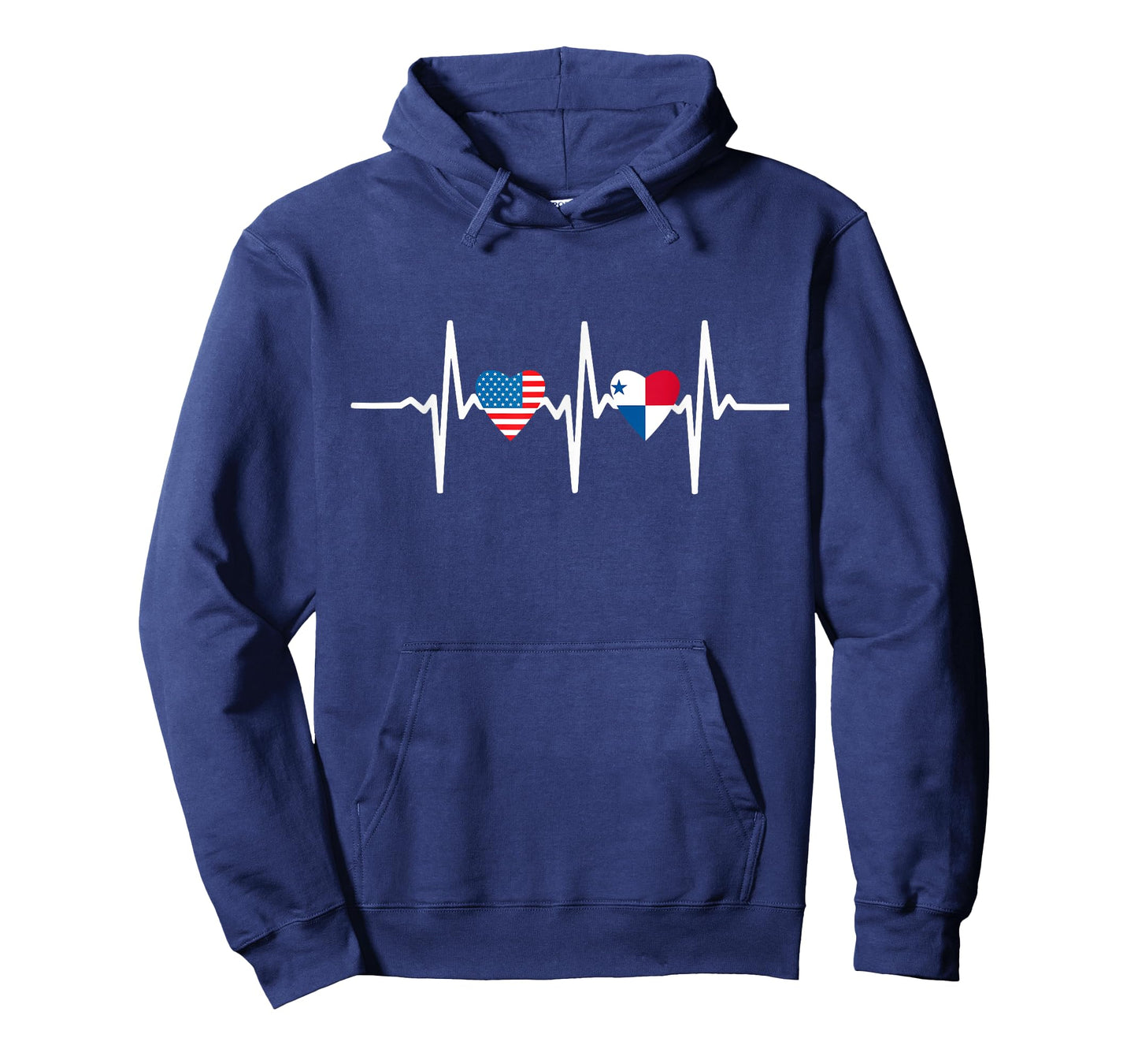 Half American And Panamanian Panama Usa Flag Heartbeat Love T-Shirt