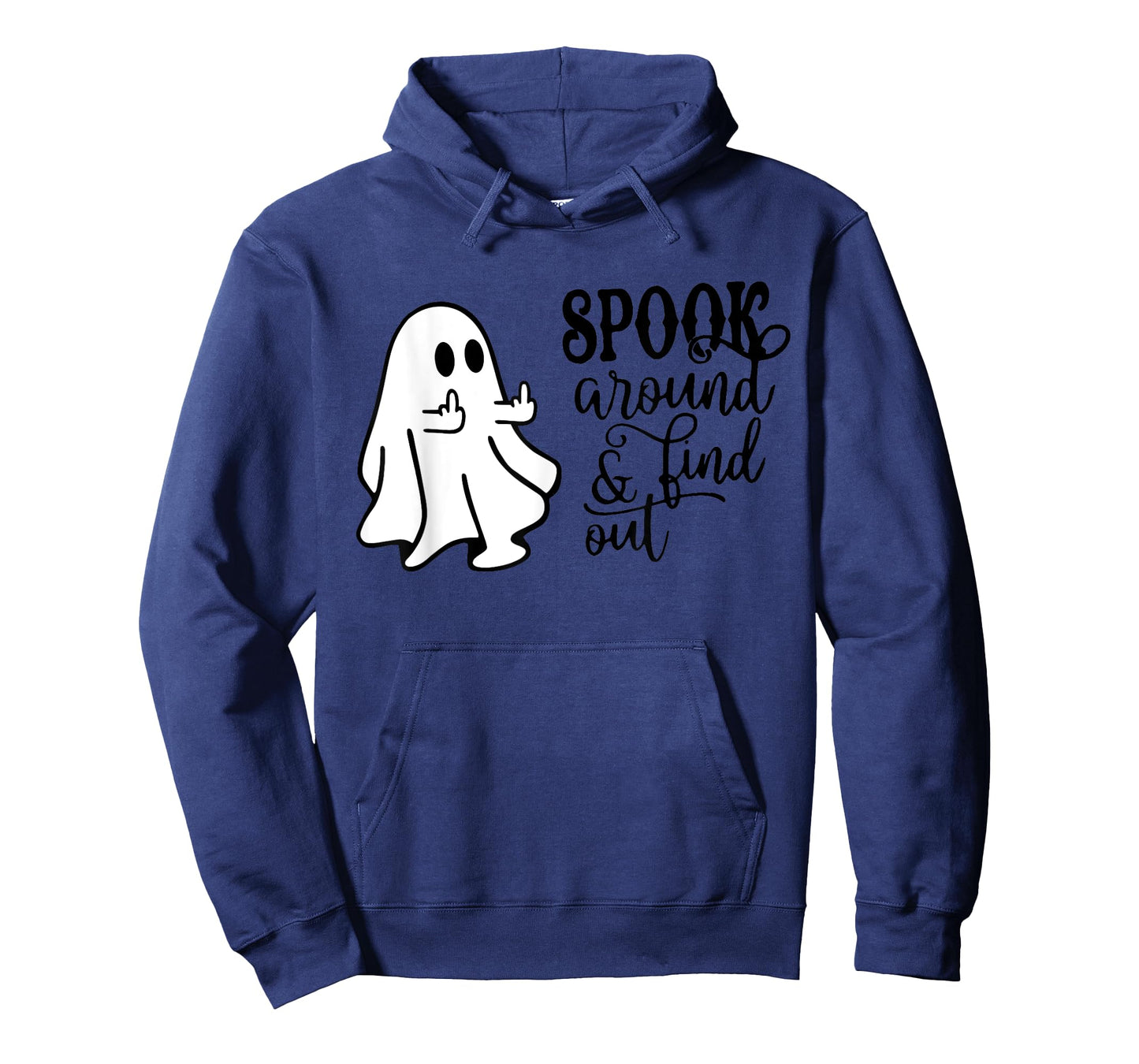 Spook around & find out funny middle finger ghost Halloween T-Shirt