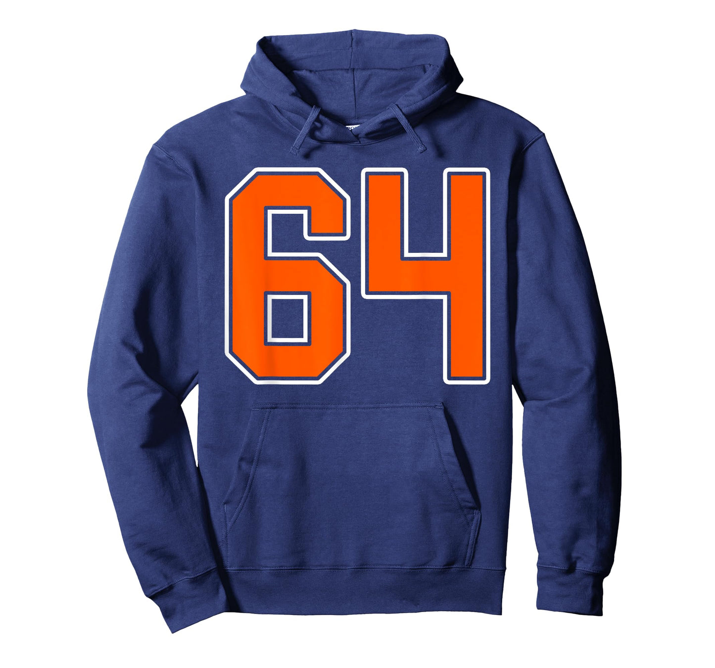 Orange White Number 64 Jersey Player Uniform #64 T-Shirt