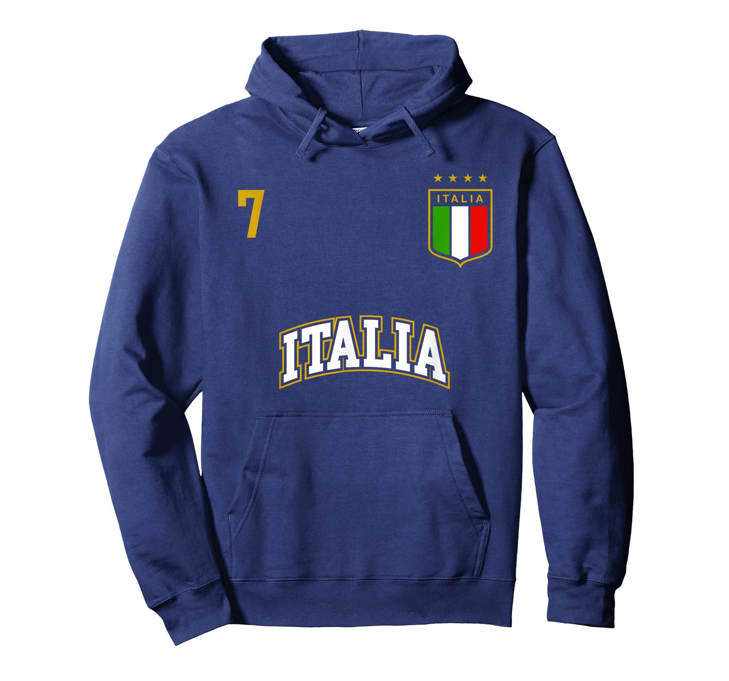 Italy Shirt Number 7 + BACK Soccer Team Sports Italian Flag