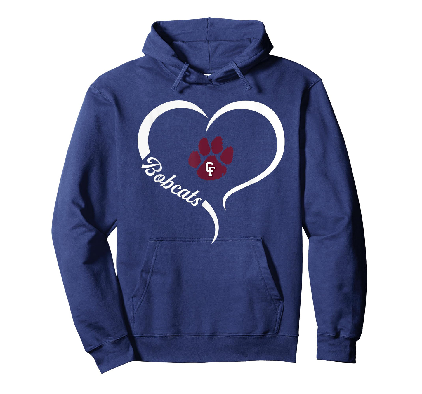 Cy-Fair Bobcats Logo Half Heart Slogan HS T-Shirt