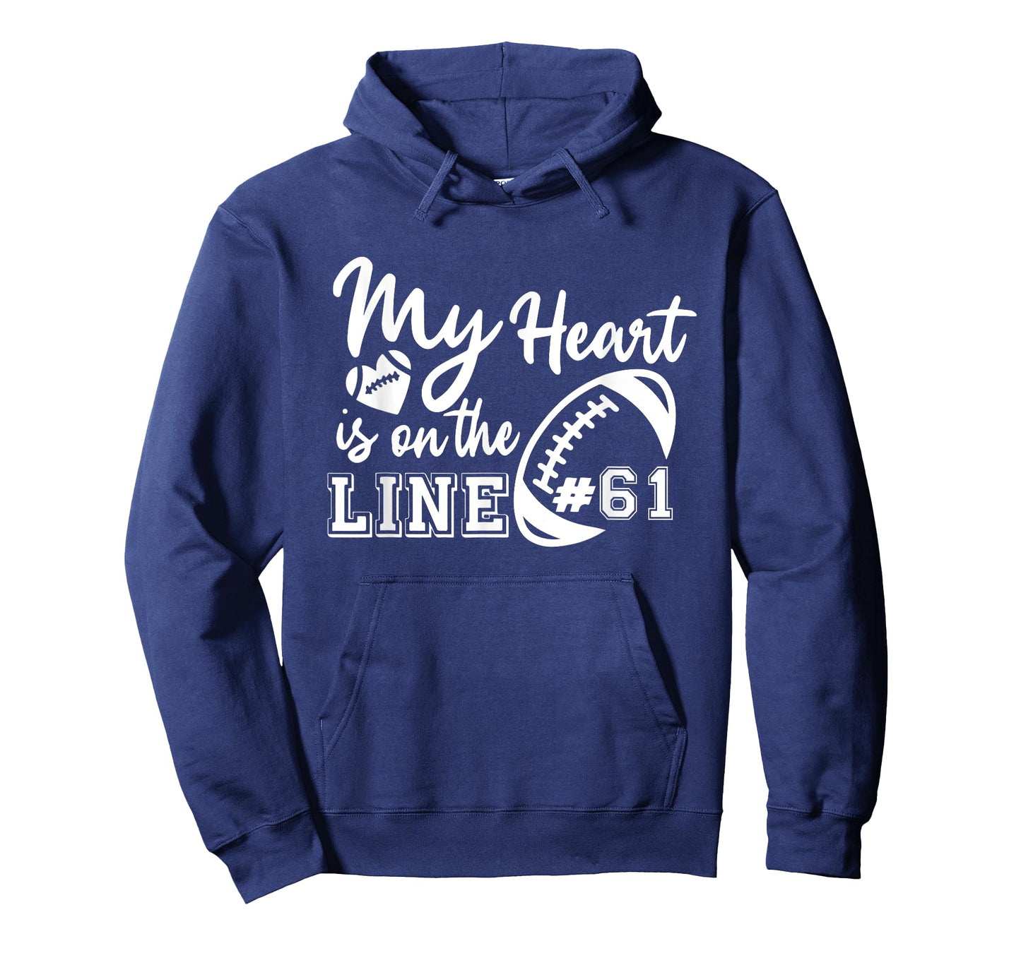 My Heart Is On The Line Number 61 Football American Custom T-Shirt