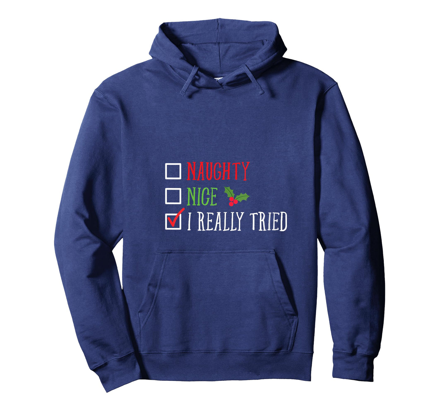 Naughty Nice I Really Tried Funny Christmas List V-Neck T-Shirt