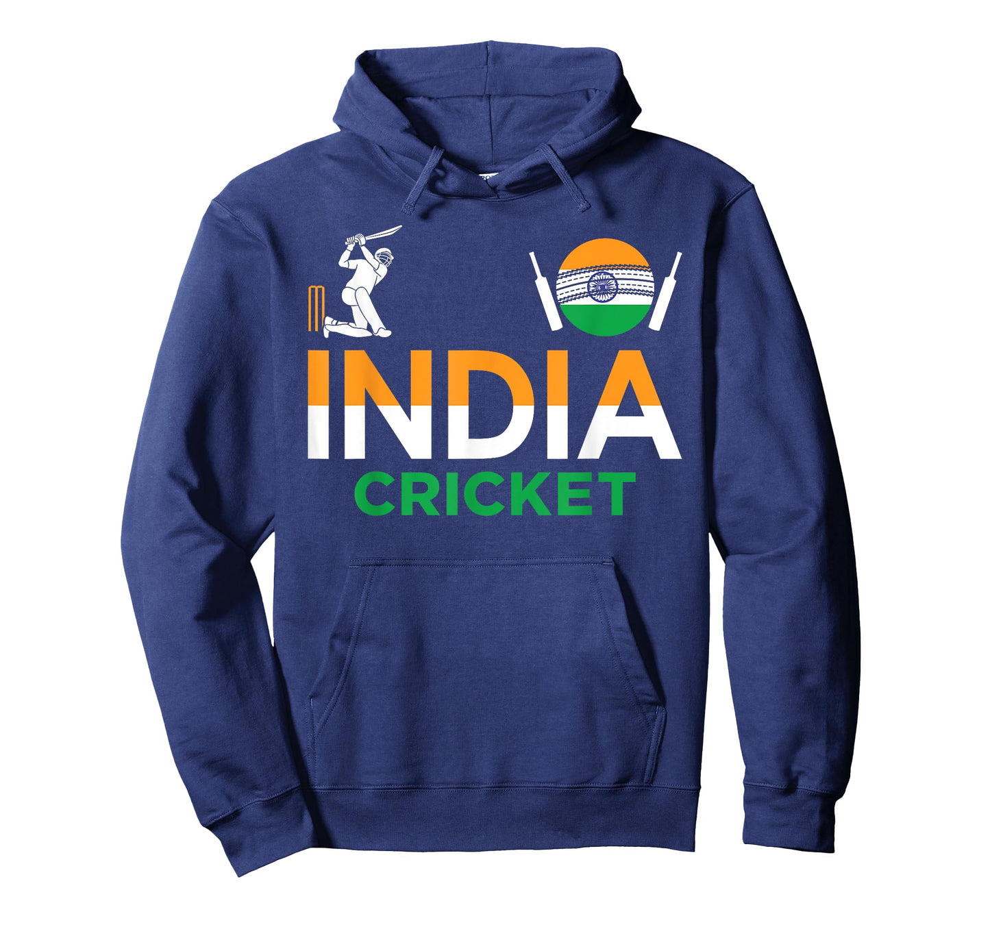 India Cricket Flag Tee For Lovers Of Cricket Game Cricketers T-Shirt, Small, Black