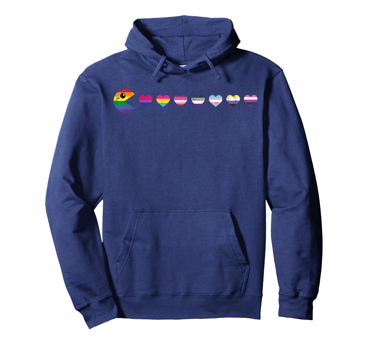 Gay Pride Eating Hearts LGBTQ Ally Gamer Boys Teen Kids Men T-Shirt