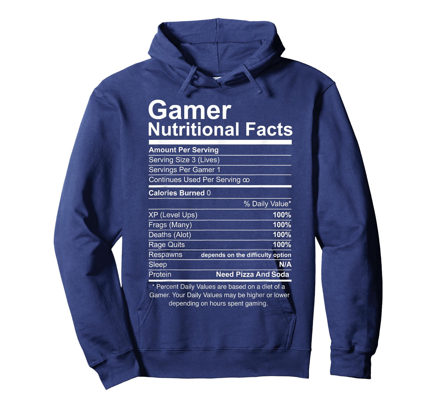 Gamer Nutritional Facts Cool Gamer Video Game Funny T-Shirt