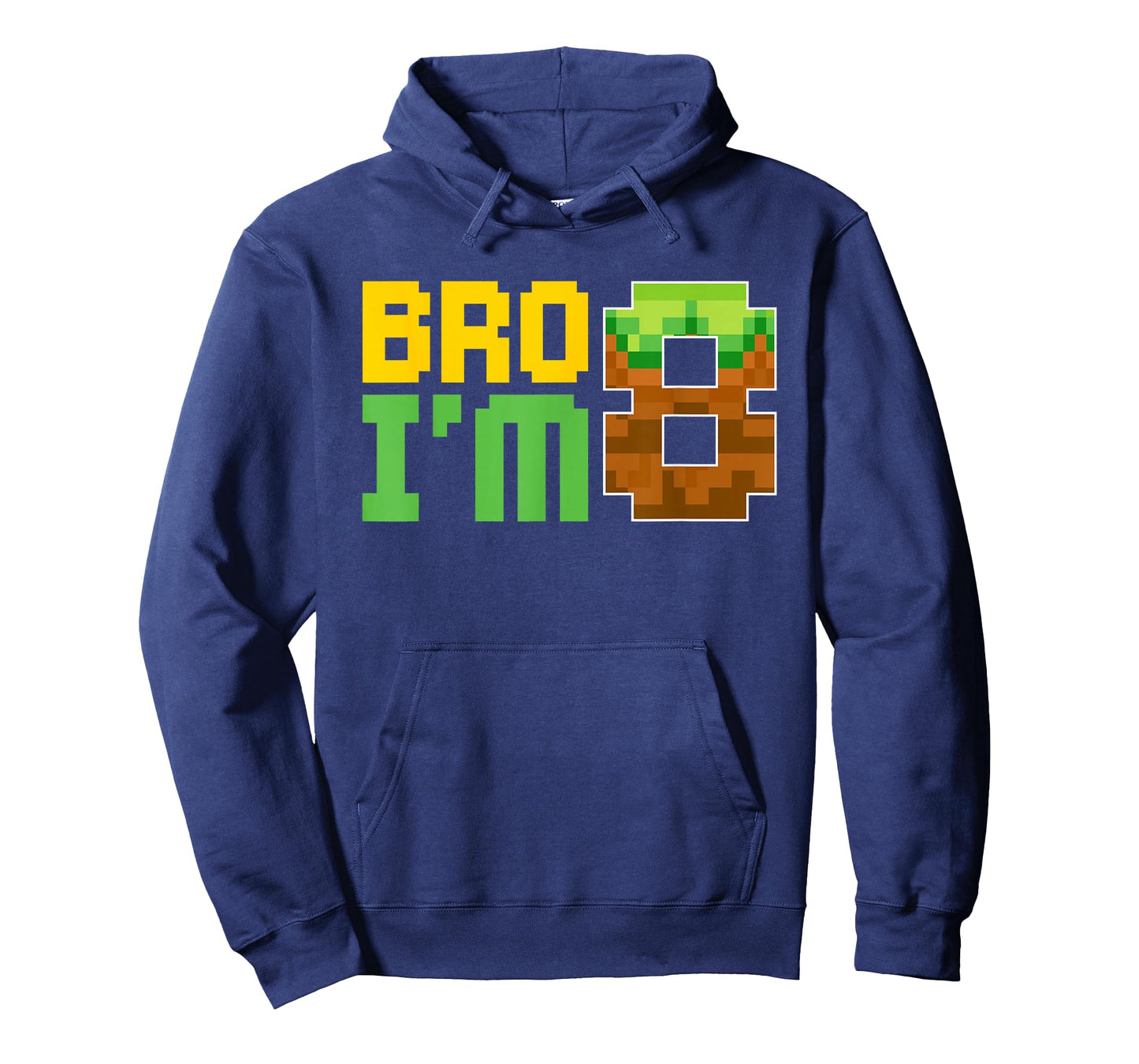 Kids Boys Birthday Party Bro I'm 8 Birthday Video Game Pixel T-Shirt