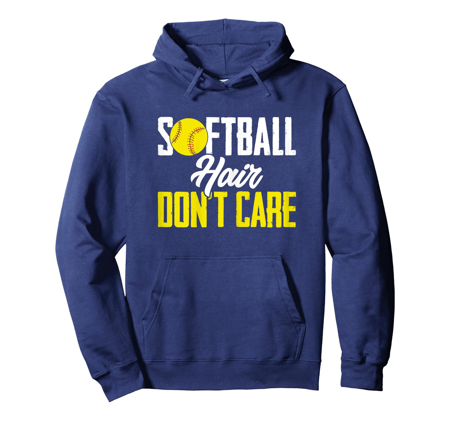 Softballer Funny Sports Softball Hair Don'T Care T-Shirt