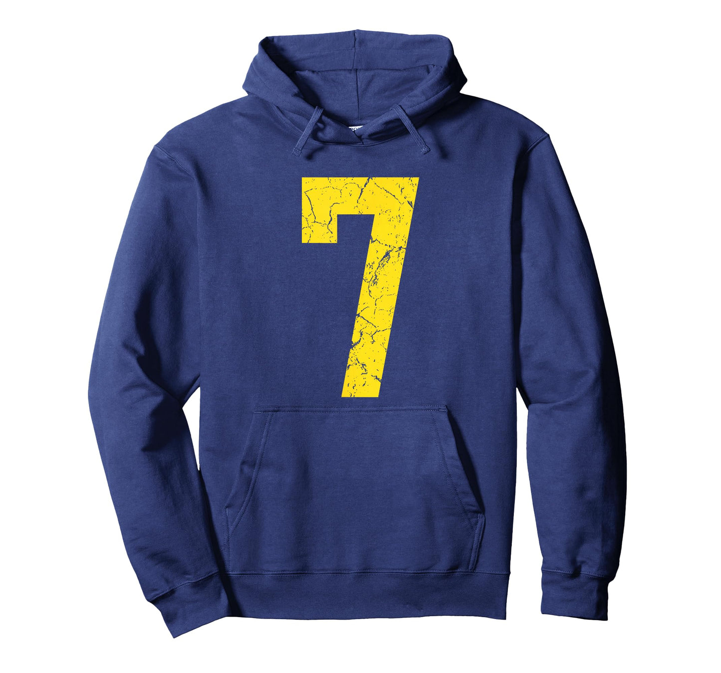 Distressed Bright Gold Number 7 Jersey Player Uniform #7 T-Shirt