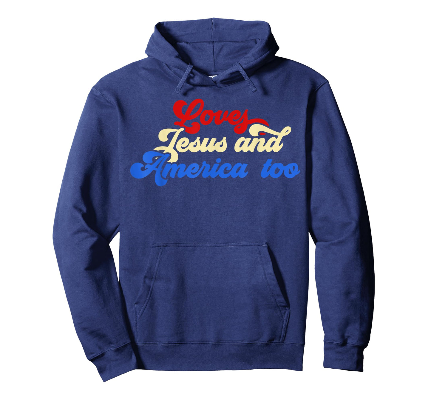 Loves Jesus and America Too God Christian 4th of July retro T-Shirt