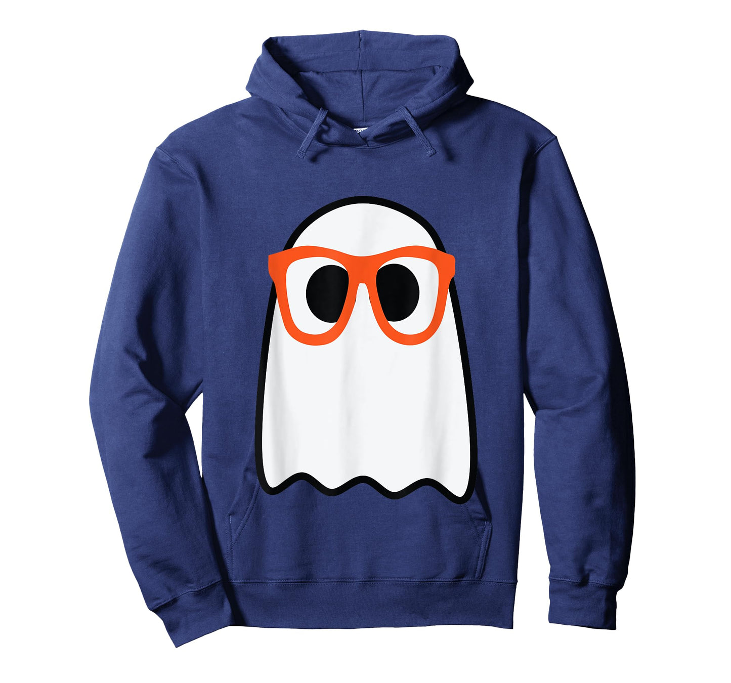 Nerdy Ghost Cute Orange Glasses Halloween Hipster Funny T-Shirt
