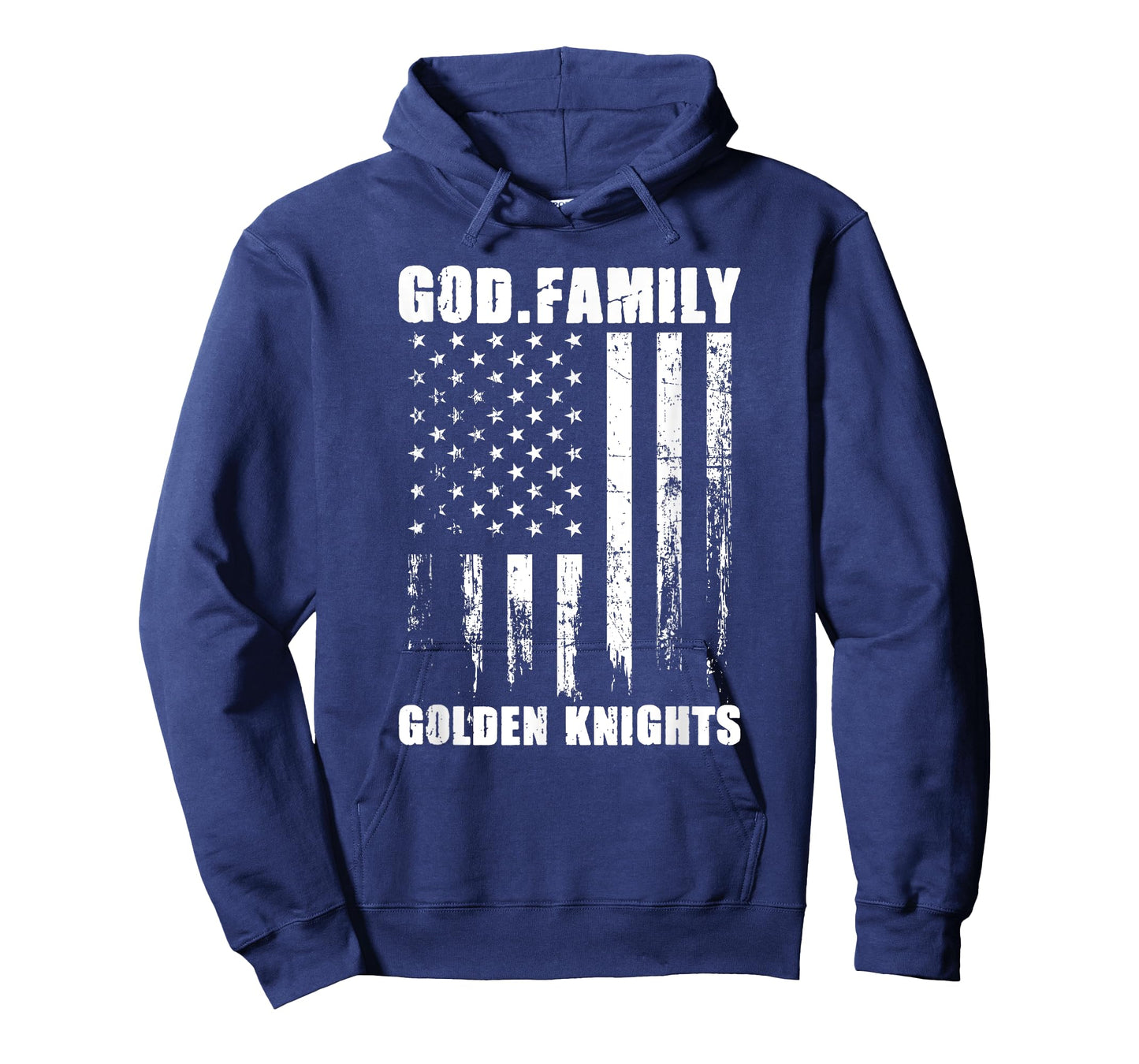 God. Family. Golden Knights. Vintage USA Flag T-Shirt